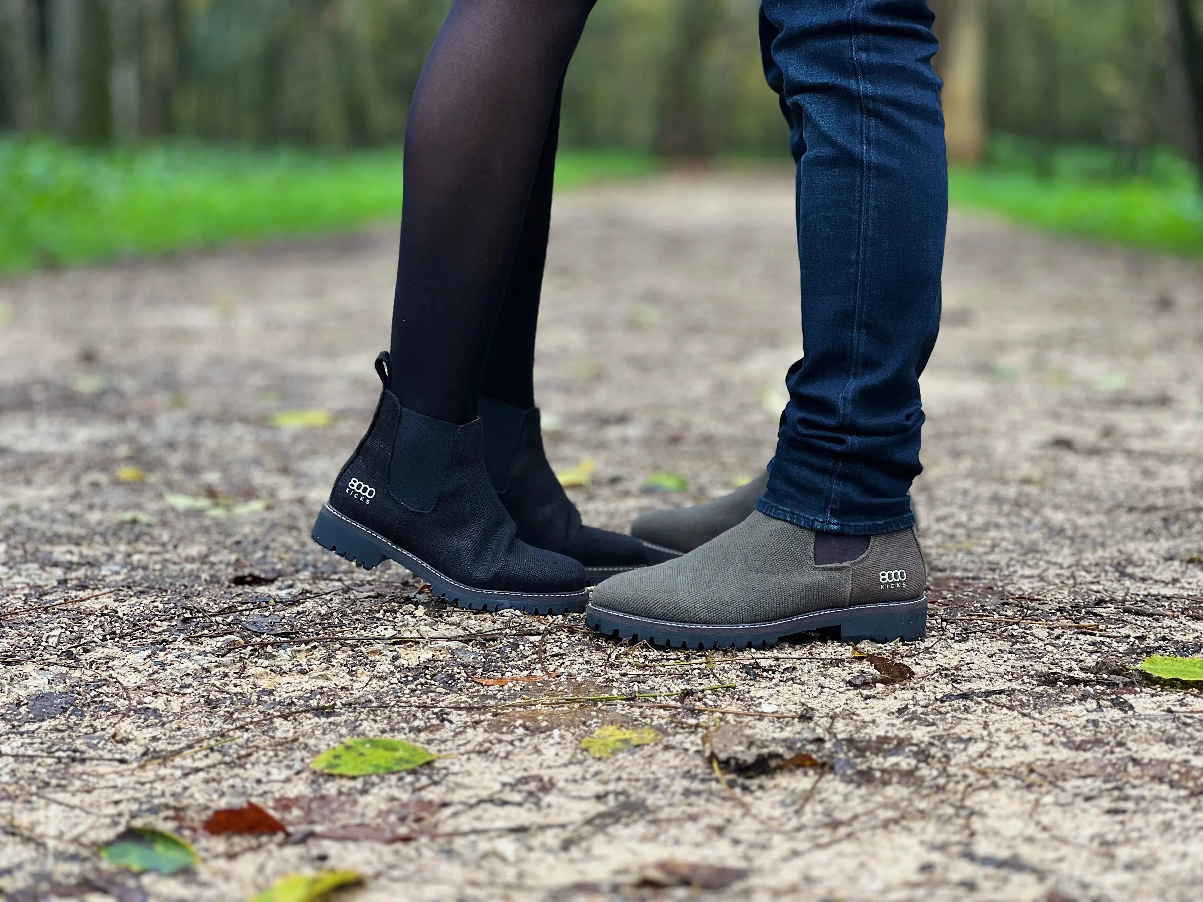 Bottes Chelsea véganes en chanvre pour hommes Crossover | Marron foncé