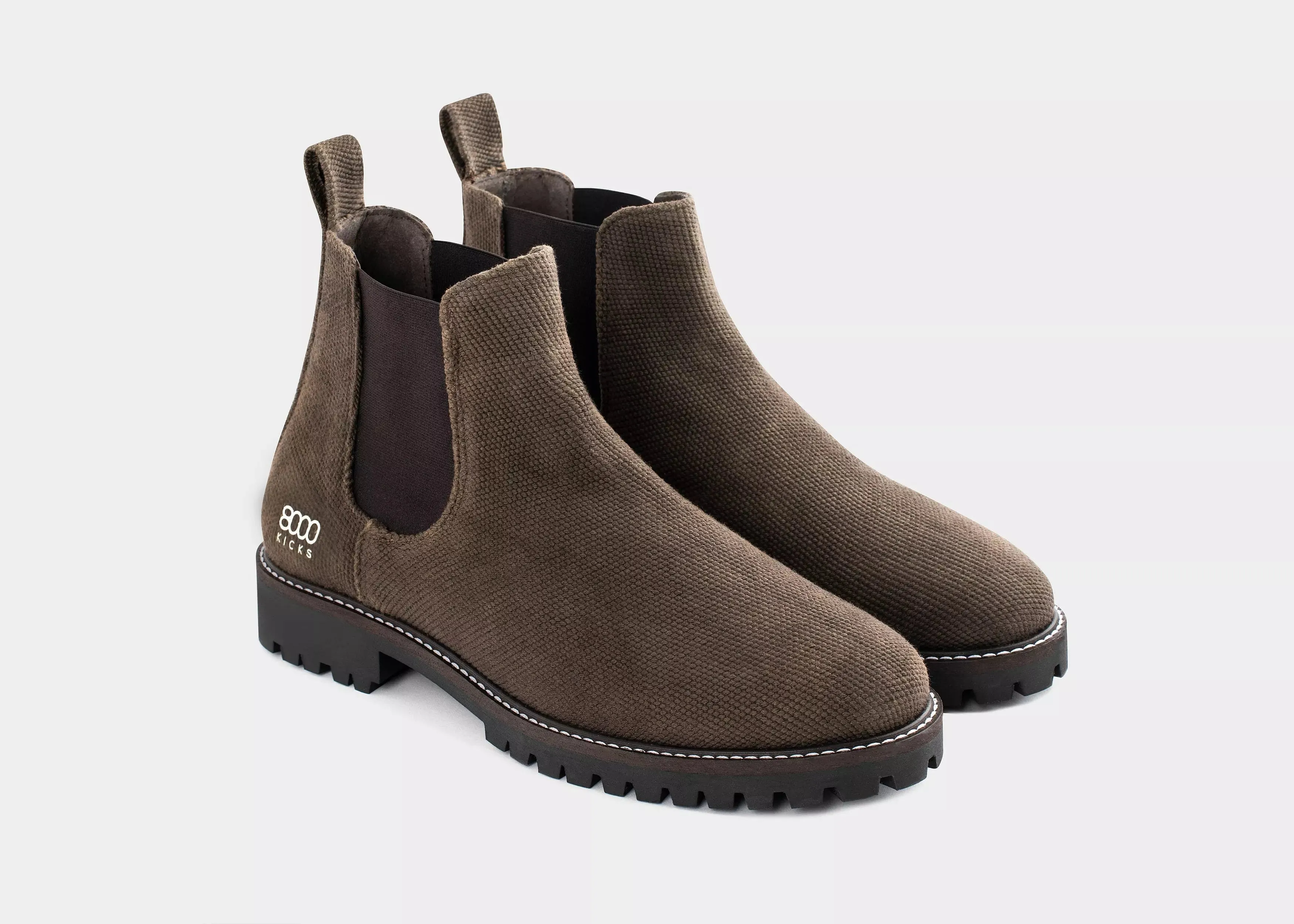 Bottes Chelsea véganes en chanvre pour hommes Crossover | Marron foncé