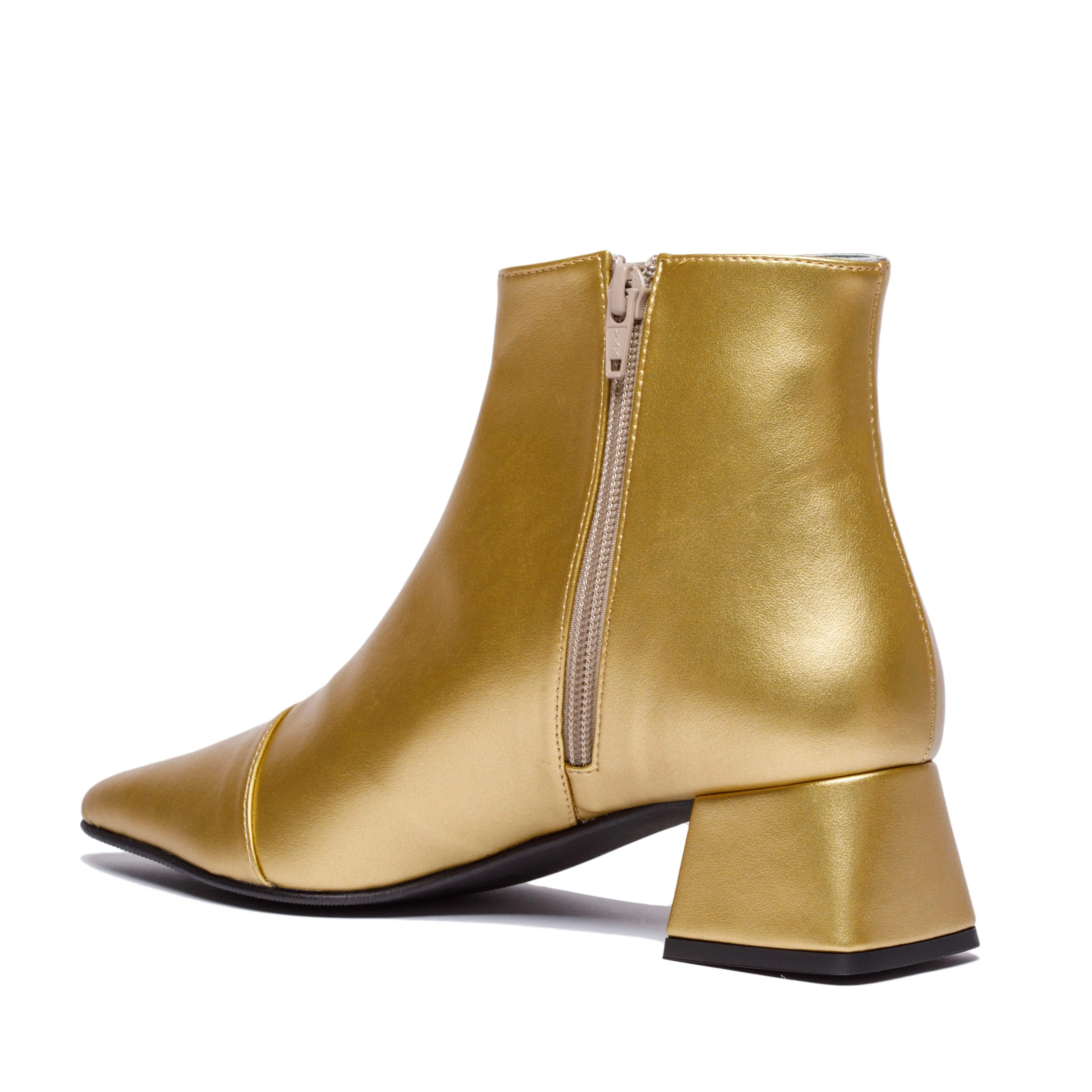 Bottes cheville en similicuir vegan Dahlia pomme | Or