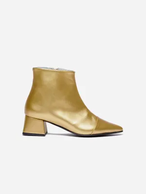 Bottes cheville en similicuir vegan Dahlia pomme | Or