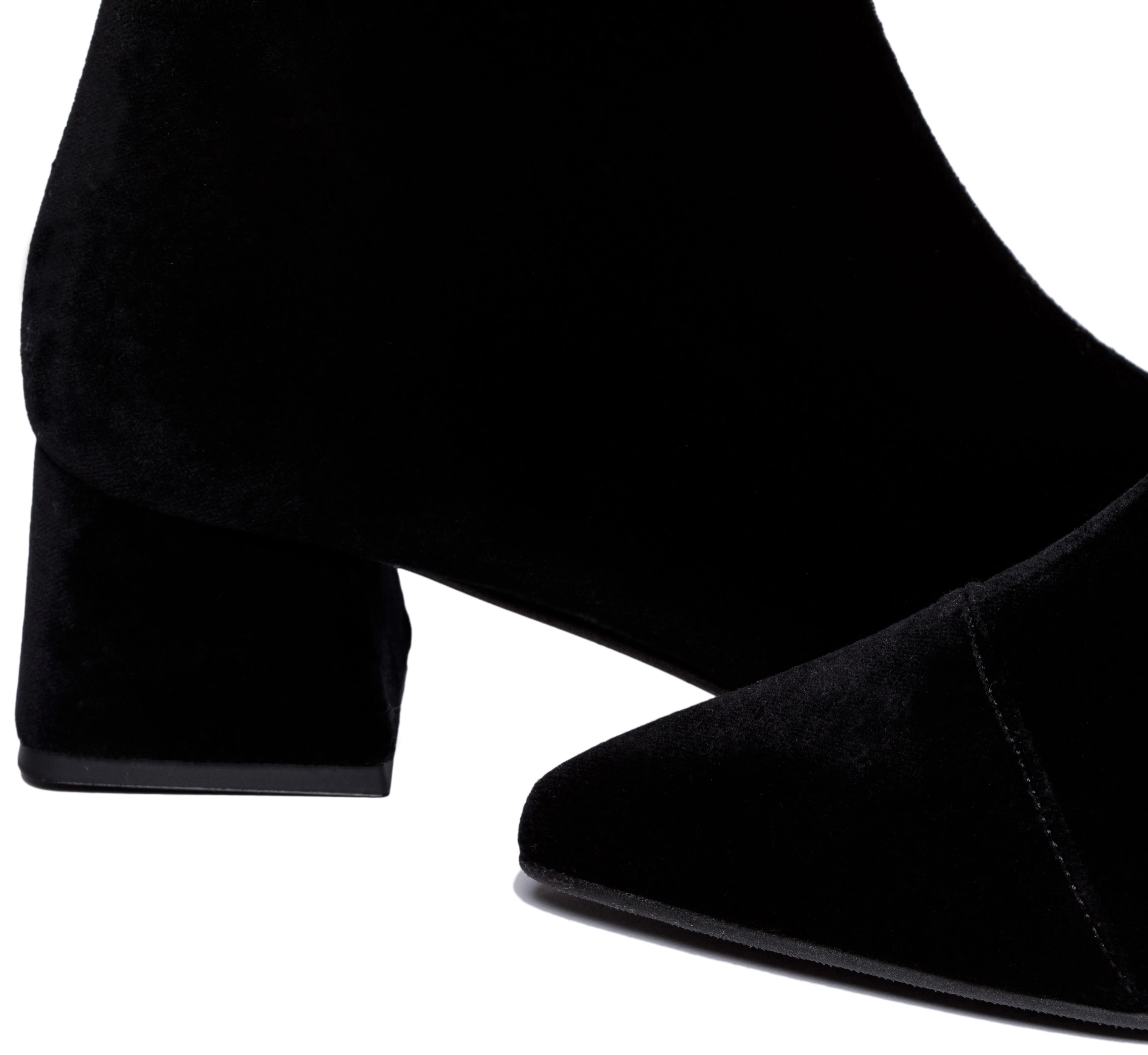 Bottes vegan en velours Dahlia - Noir