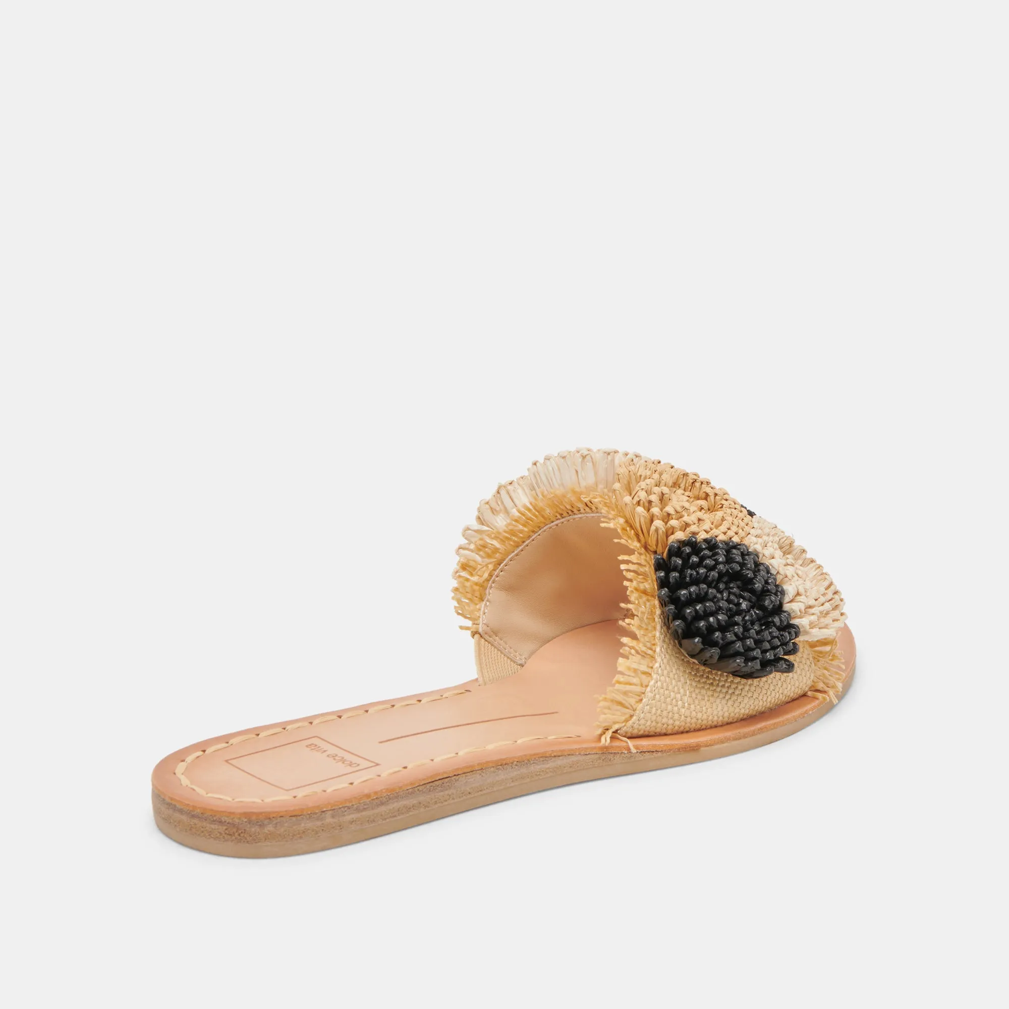 SANDALES DANELA NOIRES EN RAFFIA NATUREL