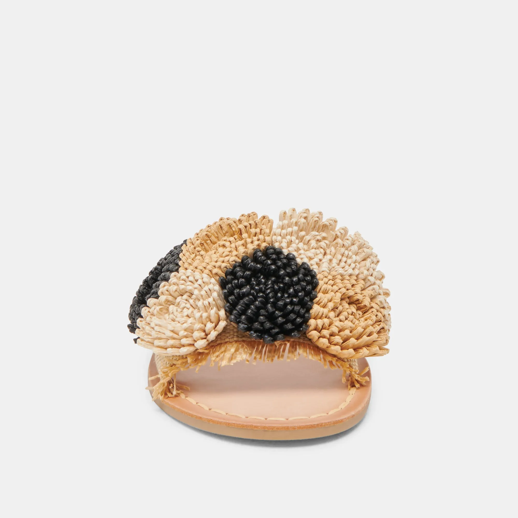SANDALES DANELA NOIRES EN RAFFIA NATUREL
