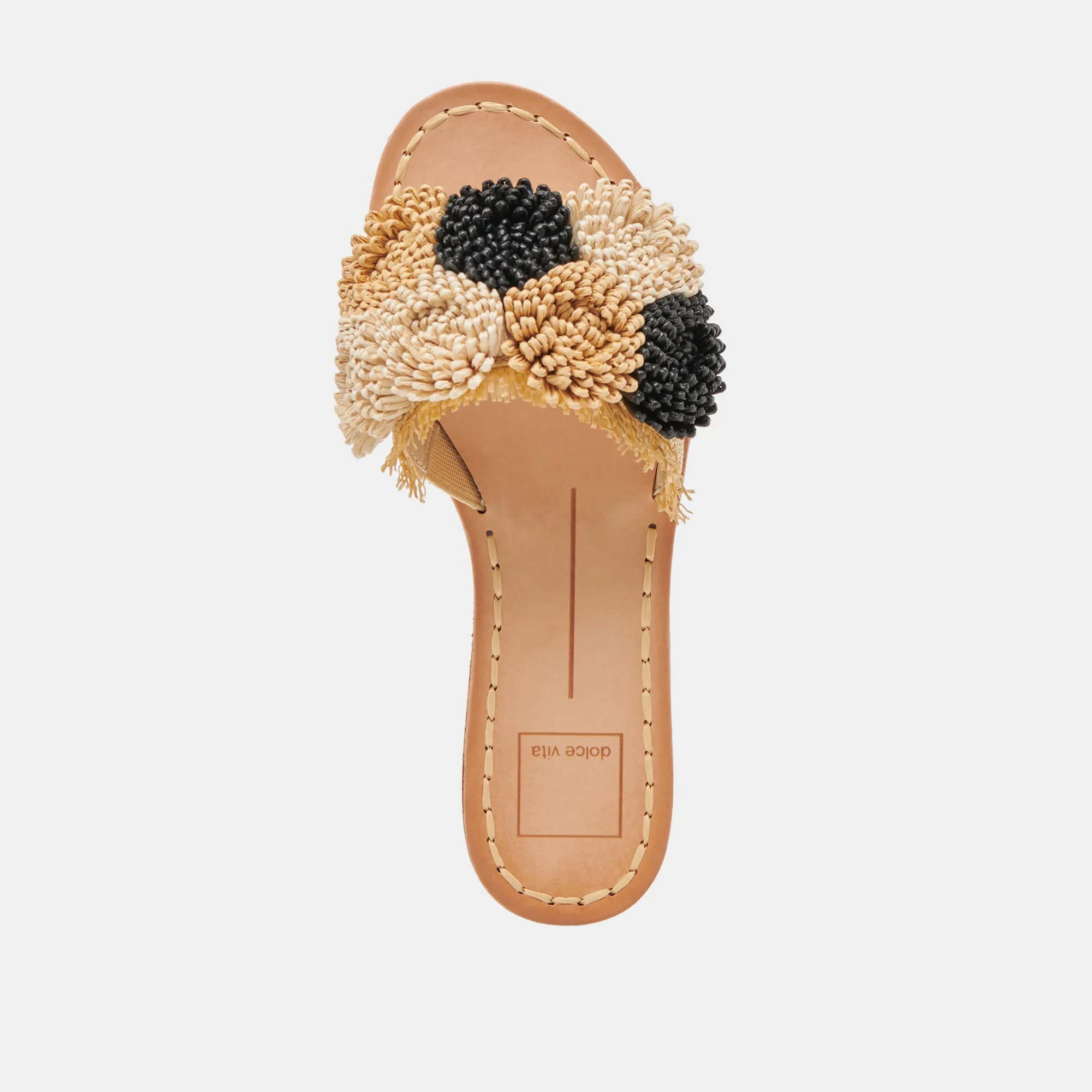 SANDALES DANELA NOIRES EN RAFFIA NATUREL