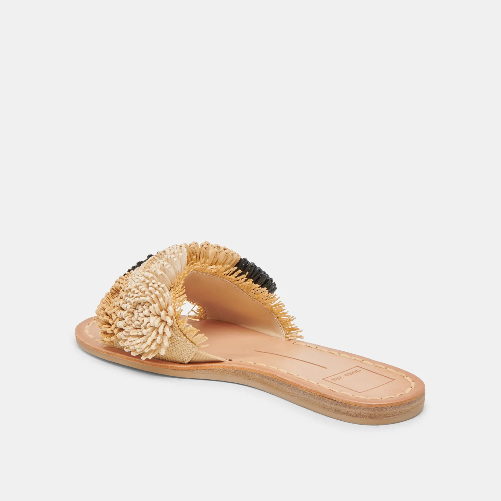 SANDALES DANELA NOIRES EN RAFFIA NATUREL