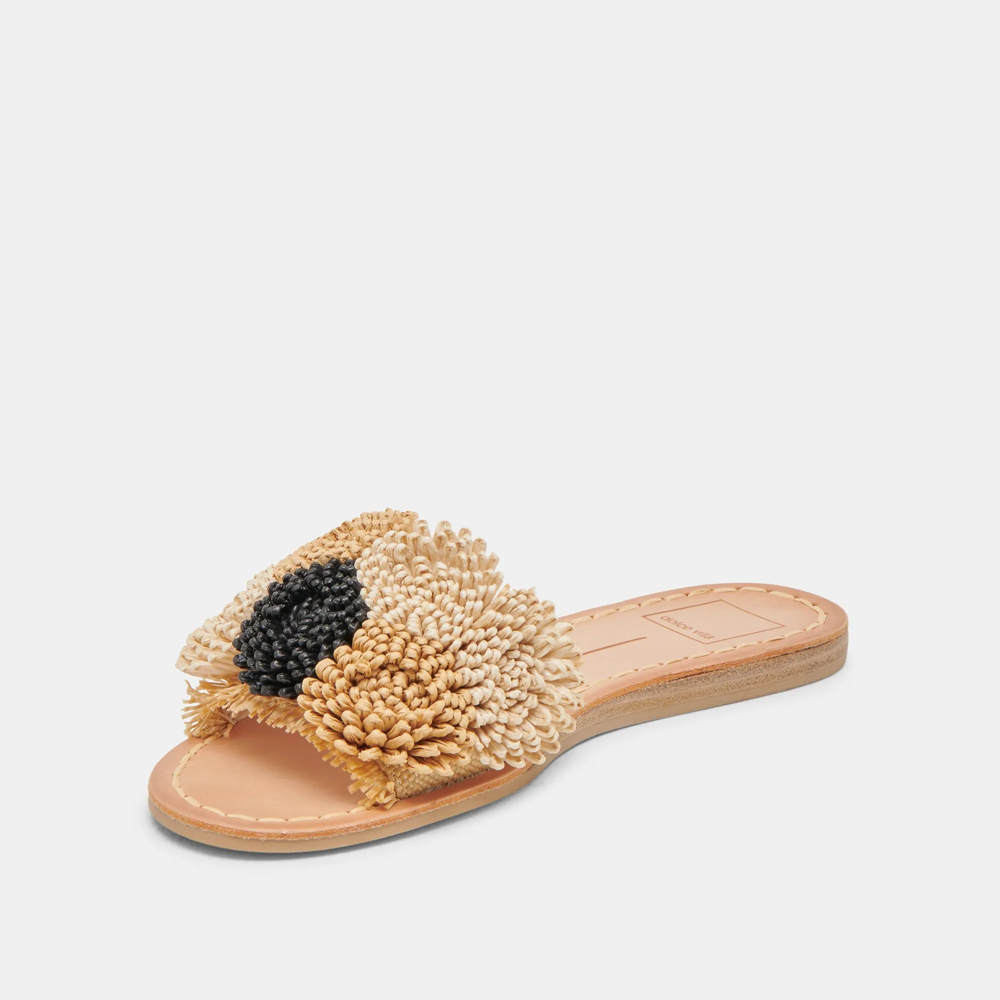 SANDALES DANELA NOIRES EN RAFFIA NATUREL