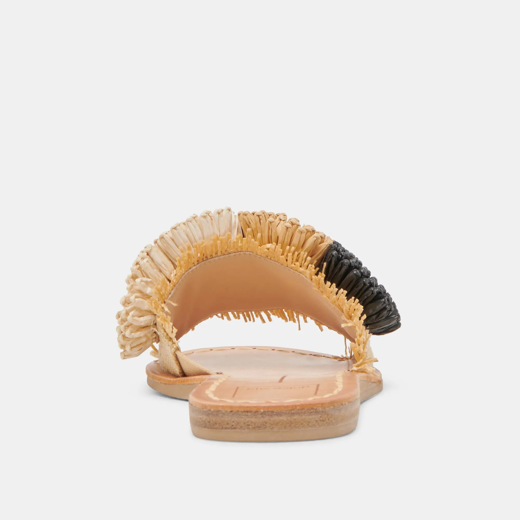 SANDALES DANELA NOIRES EN RAFFIA NATUREL