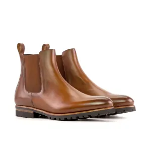 Bottes Chelsea en cuir italien pour hommes DapperFam Monza marron moyen Dapperfam Shoes