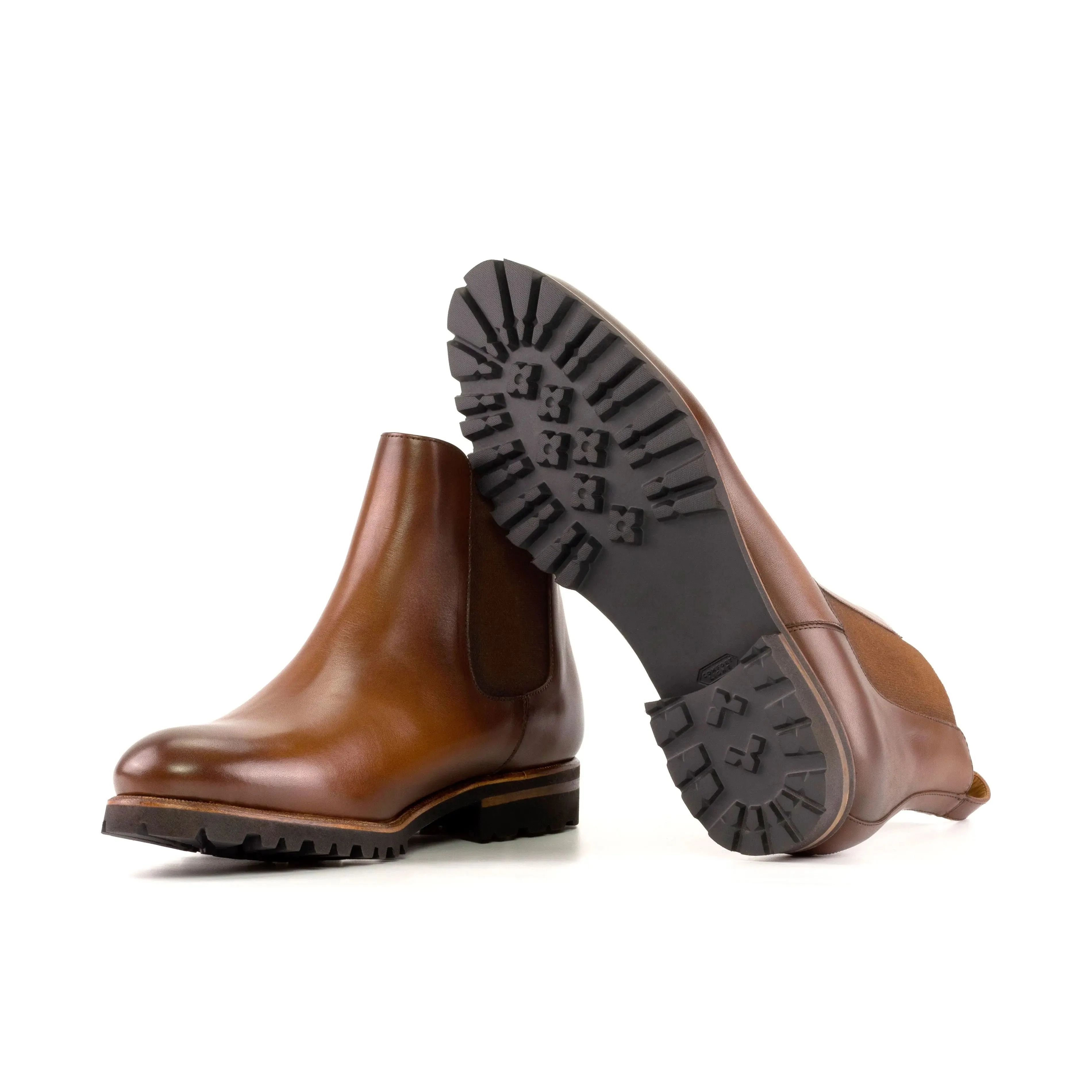 Bottes Chelsea en cuir italien pour hommes DapperFam Monza marron moyen Dapperfam Shoes