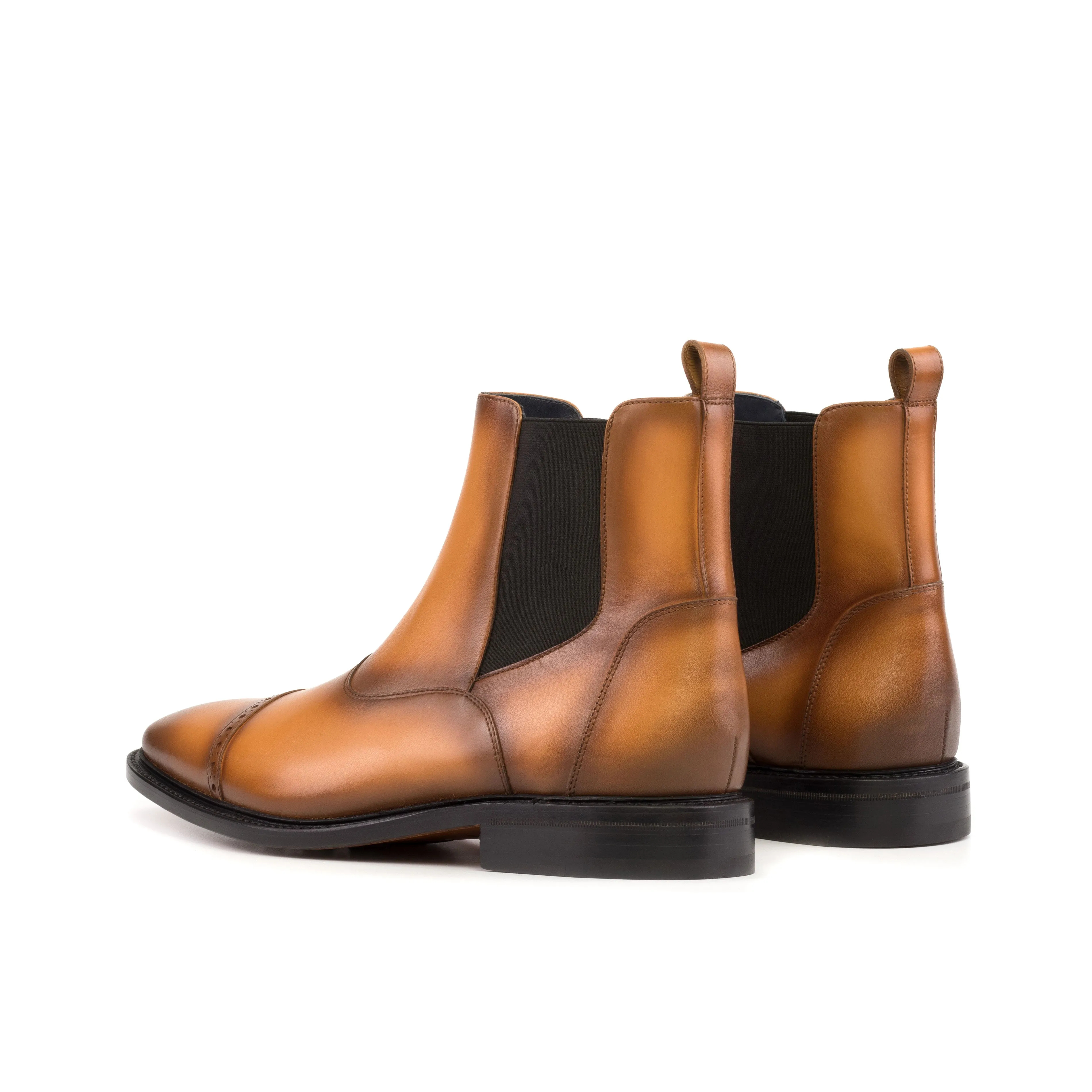 Chaussures Dapperfam DapperFam Vesuvio en Cognac Bottes Chelsea Multi pour Hommes en Cuir Italien