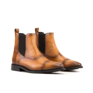 Chaussures Dapperfam DapperFam Vesuvio en Cognac Bottes Chelsea Multi pour Hommes en Cuir Italien