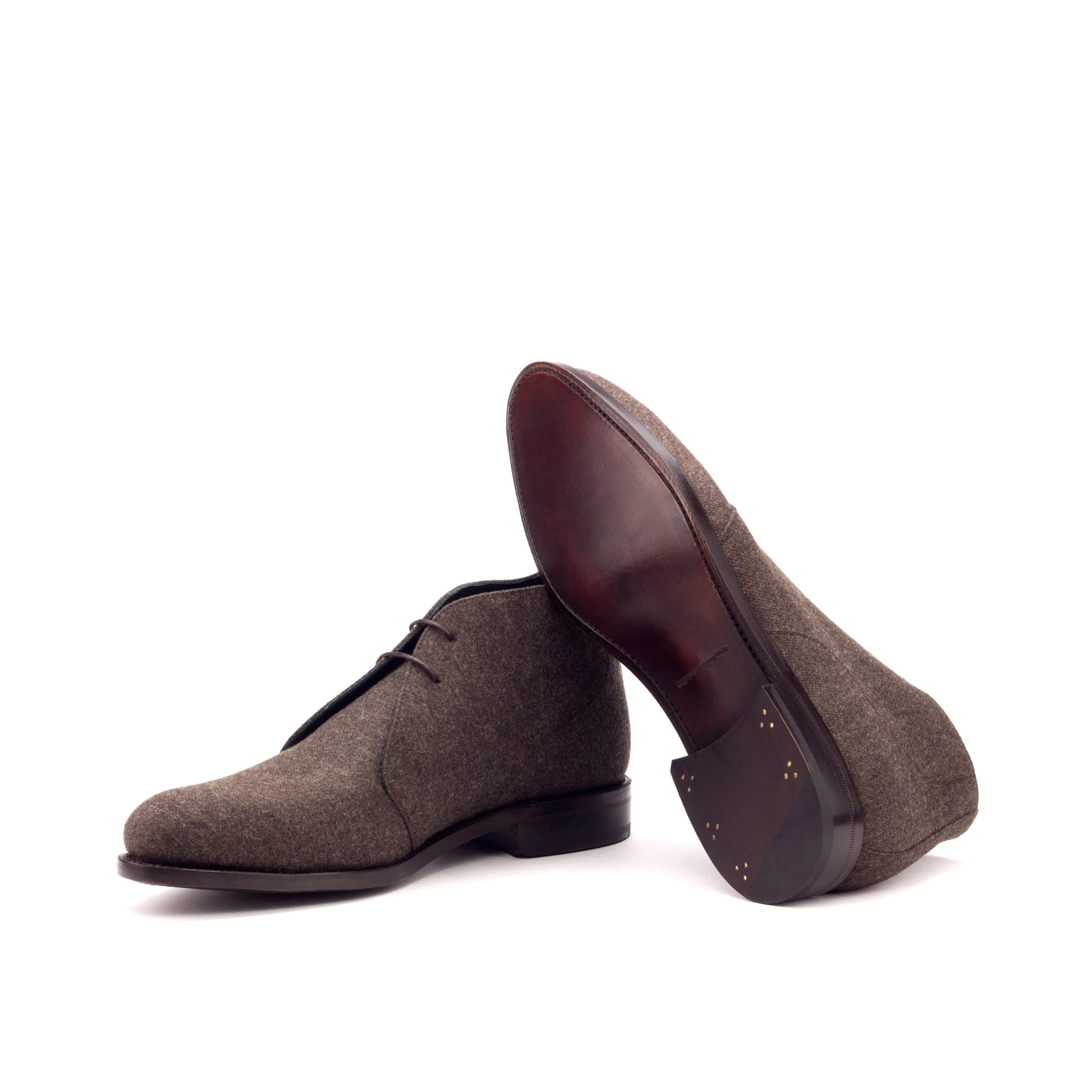 Chaussures Dapperfam DapperFam Vivace en Brun Chukka en Flanelle pour Hommes