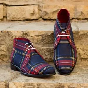 Chaussures Dapperfam DapperFam Vivace en Tartan / Ivoire pour Homme, Chukka de Style Sartorial & Suède Italien