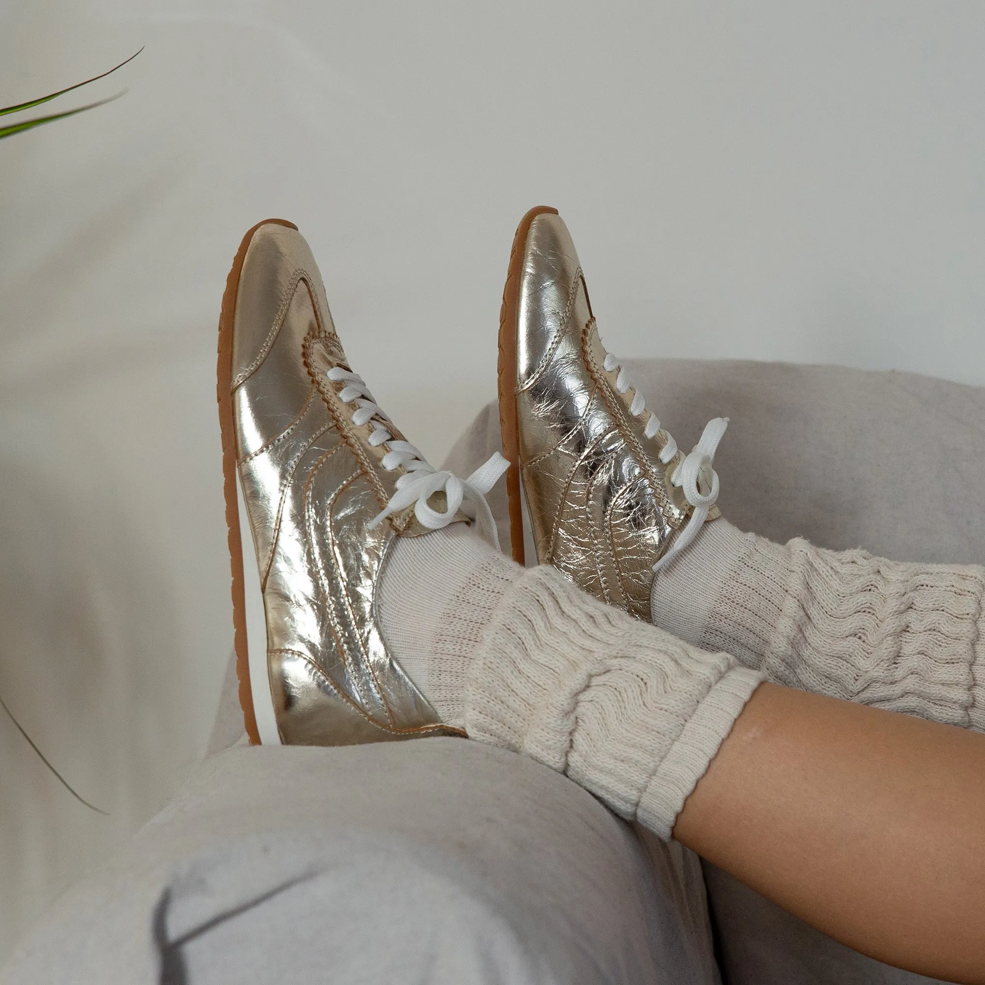 DELANY SNEAKERS OR CLAIR PATENTÉ FROISSÉ