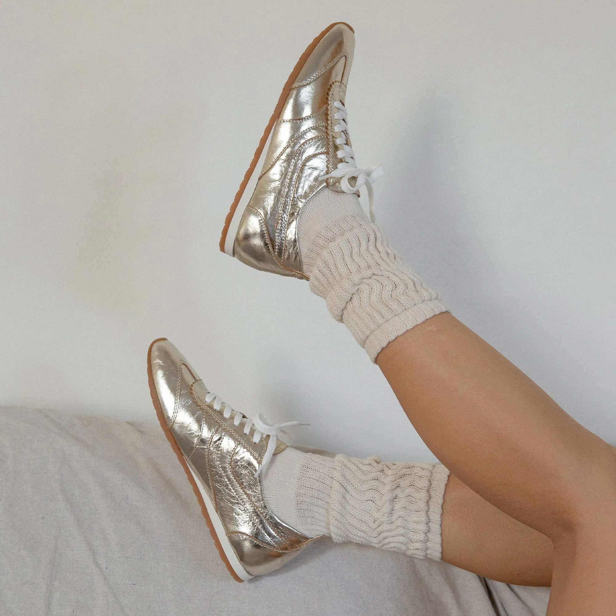 DELANY SNEAKERS OR CLAIR PATENTÉ FROISSÉ