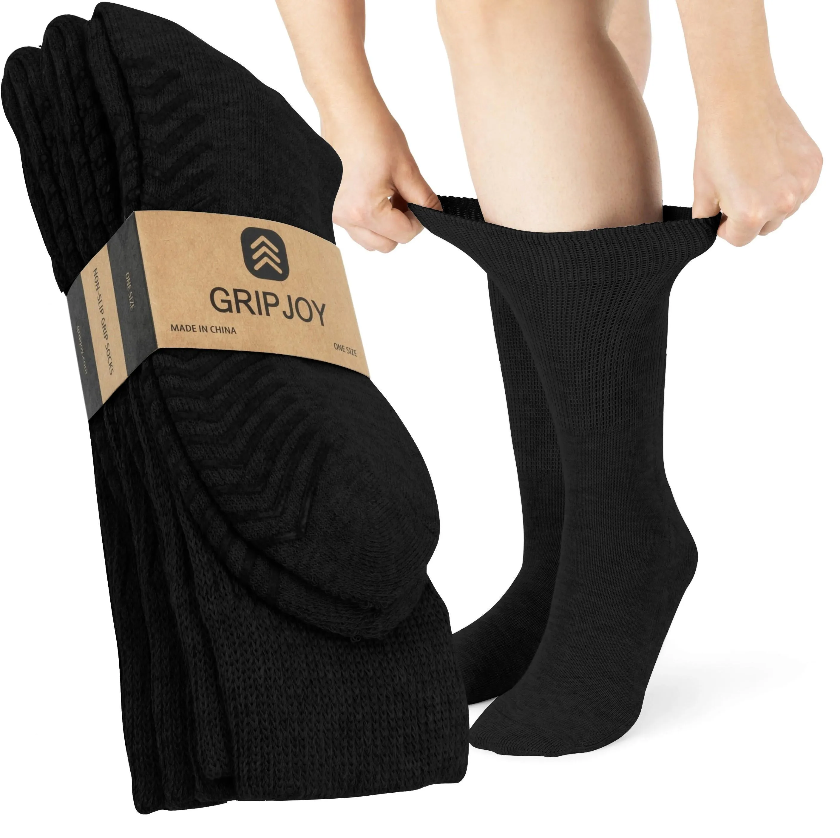Chaussettes pour diabétiques avec antidérapantes (Lot de 3)