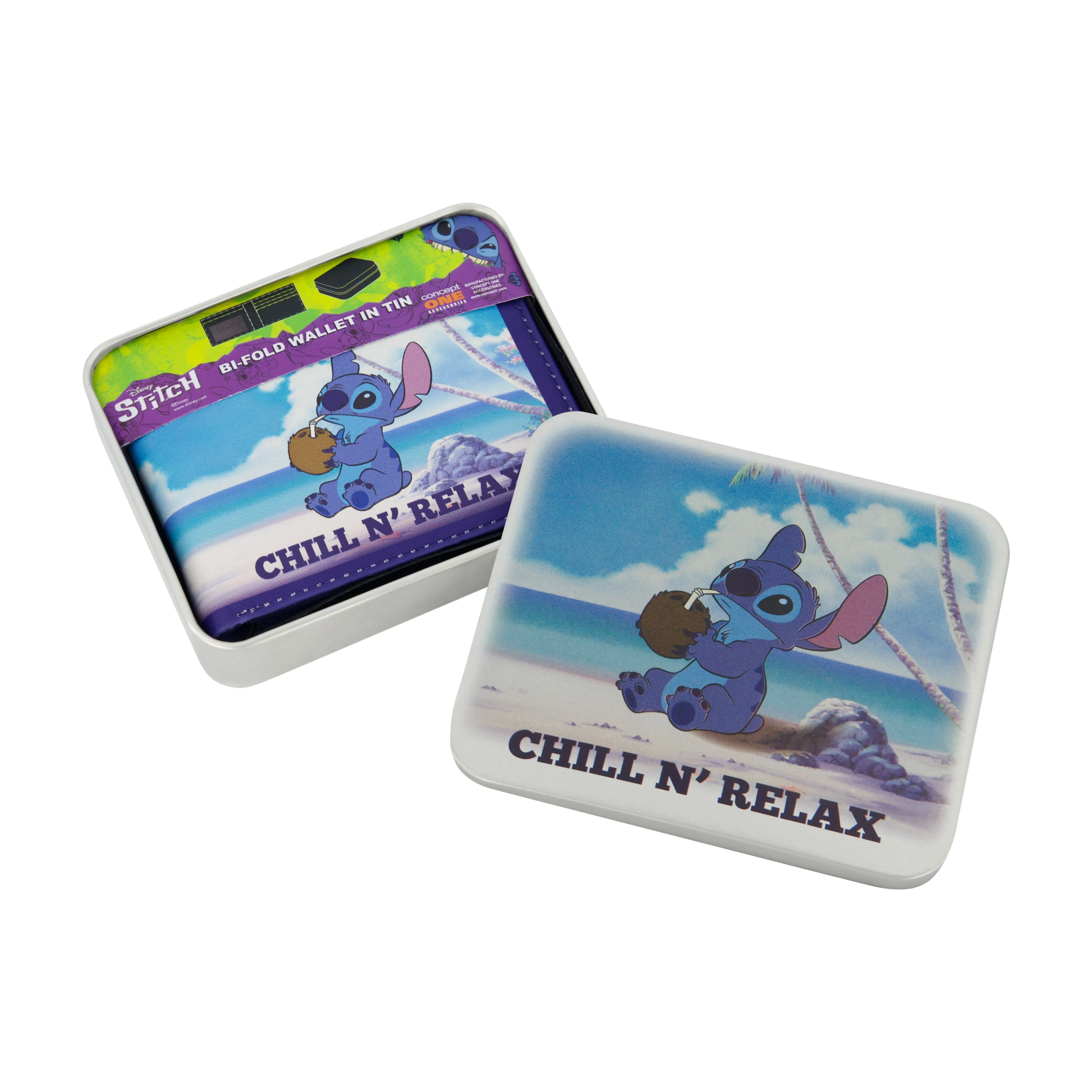 Portefeuille Disney STITCH CHILL N RELAX à rabat, portefeuille mince avec boîte décorative pour hommes et femmes, chaussures ecco