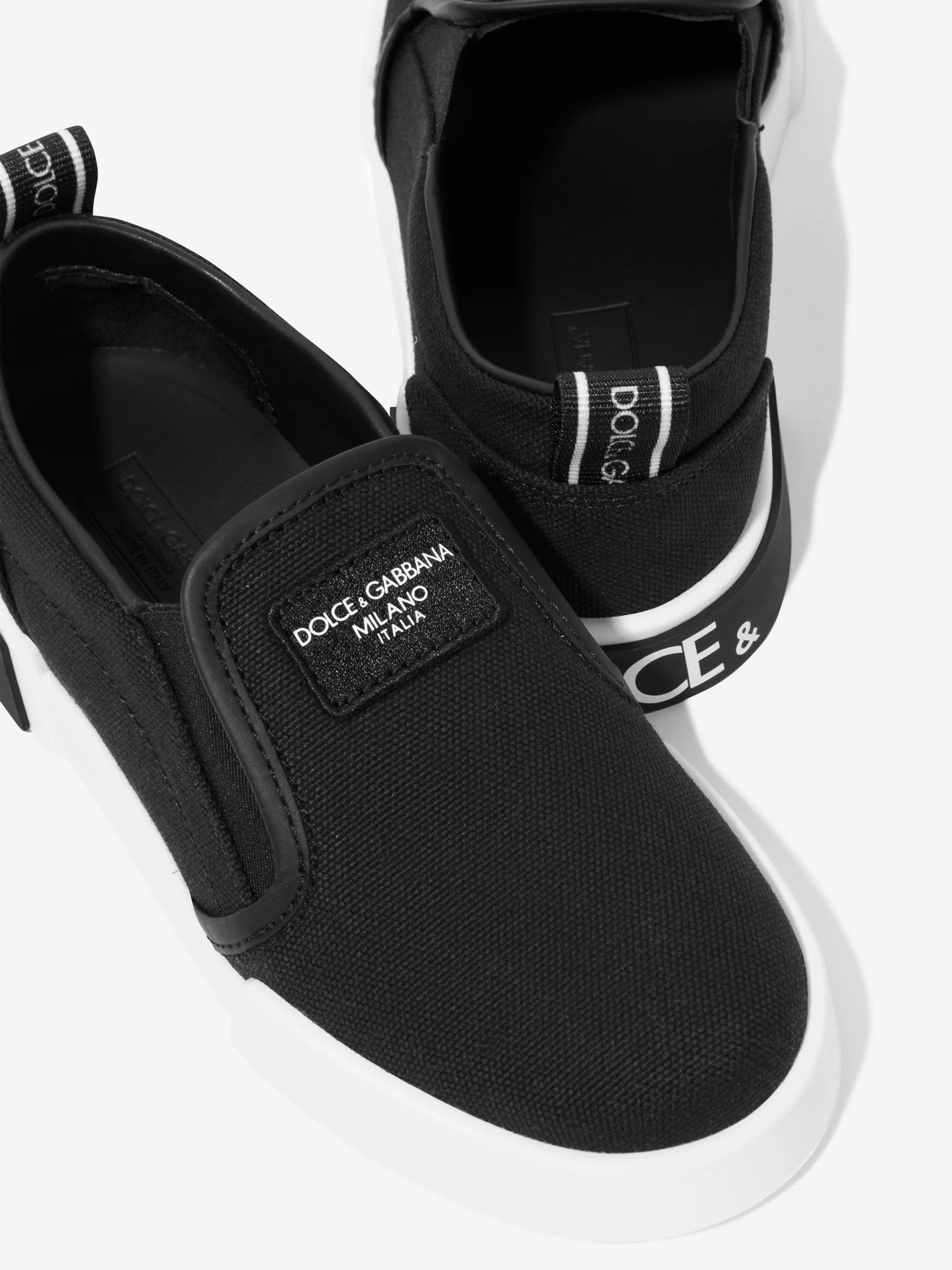 Dolce & Gabbana Chaussures Basses en Toile pour Garçons en Noir