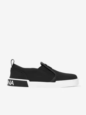 Dolce & Gabbana Chaussures Basses en Toile pour Garçons en Noir
