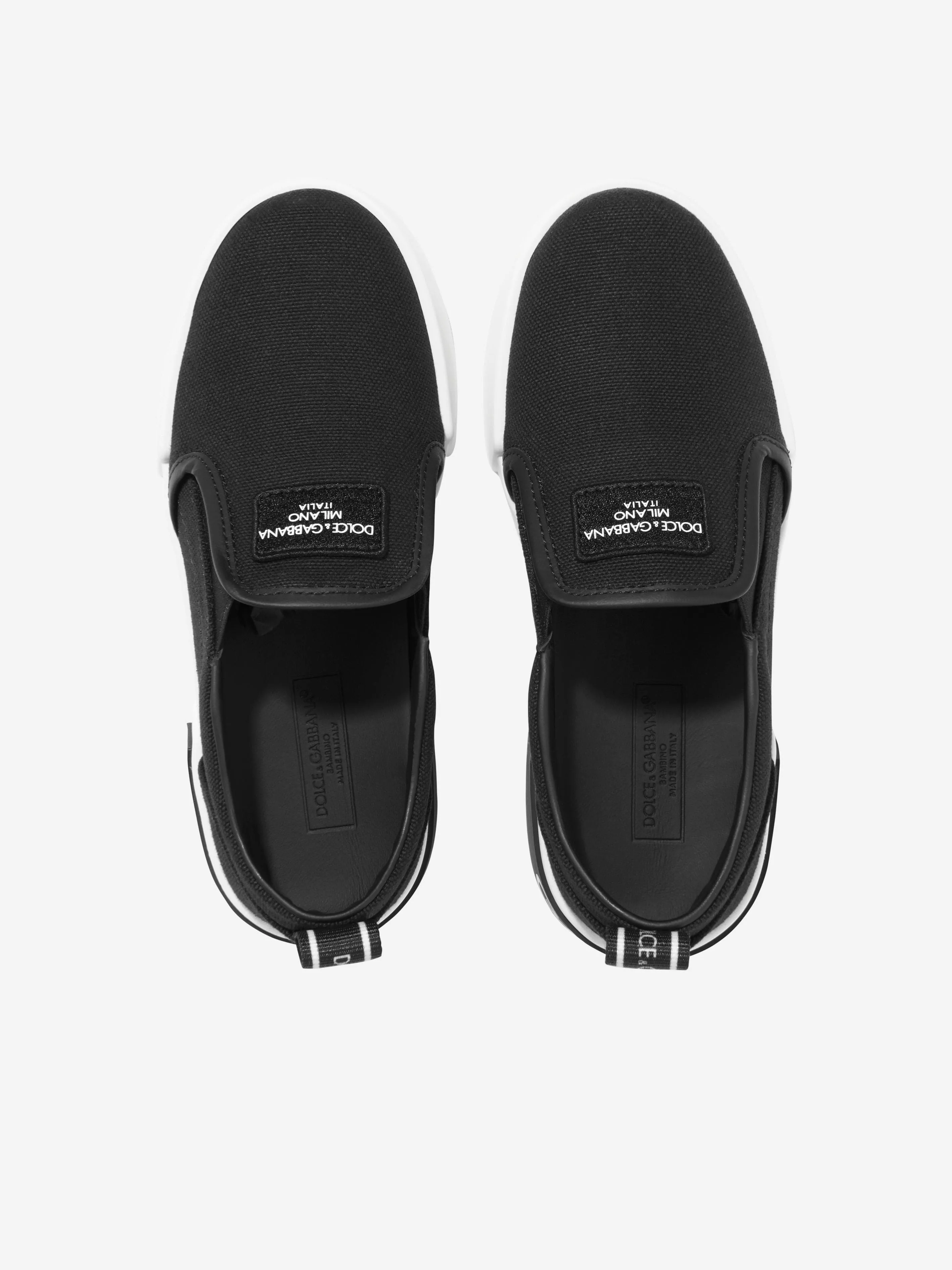 Dolce & Gabbana Chaussures Basses en Toile pour Garçons en Noir