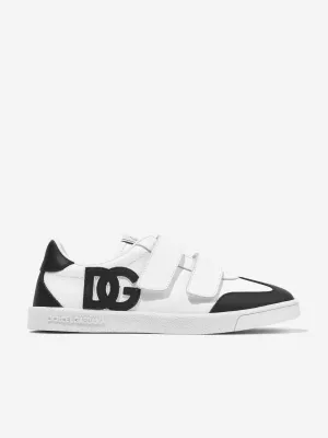 Dolce & Gabbana Baskets en cuir Portofino pour garçons en blanc