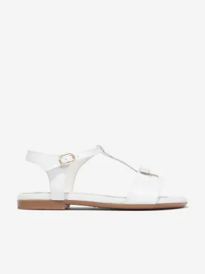 Dolce & Gabbana Sandales pour Filles en Cuir Verni Blanc