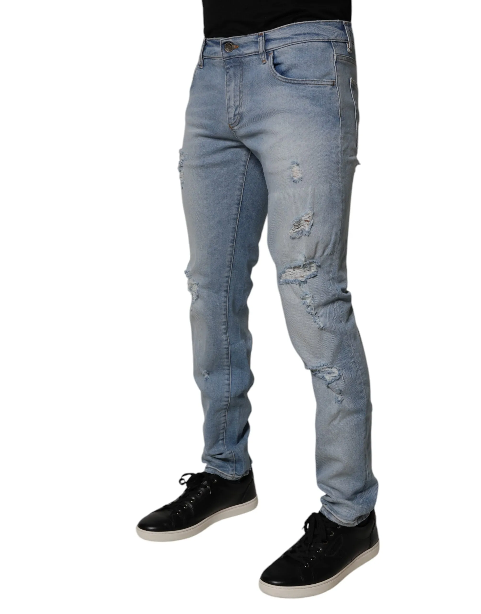 Dolce & Gabbana Jeans Homme Slim en Coton Tatte