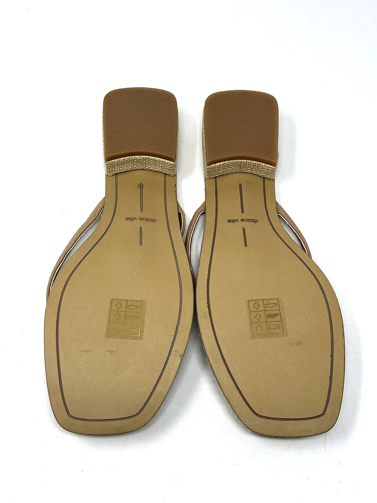 Sandales Dolce Vita taille 9 en cuir beige et camel avec coutures, jamais portées