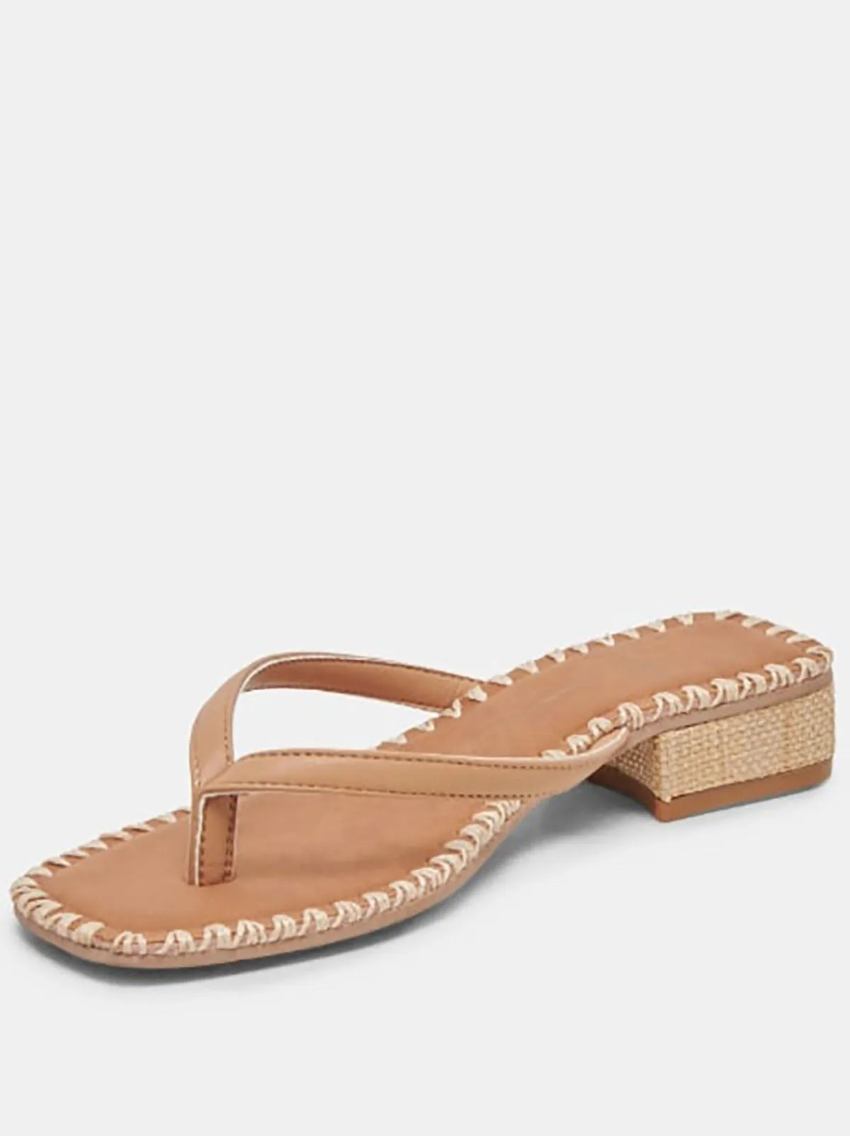 Sandales Dolce Vita taille 9 en cuir beige et camel avec coutures, jamais portées