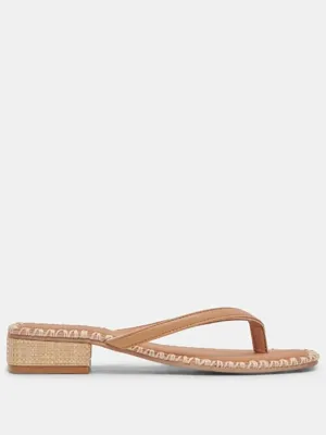 Sandales Dolce Vita taille 9 en cuir beige et camel avec coutures, jamais portées