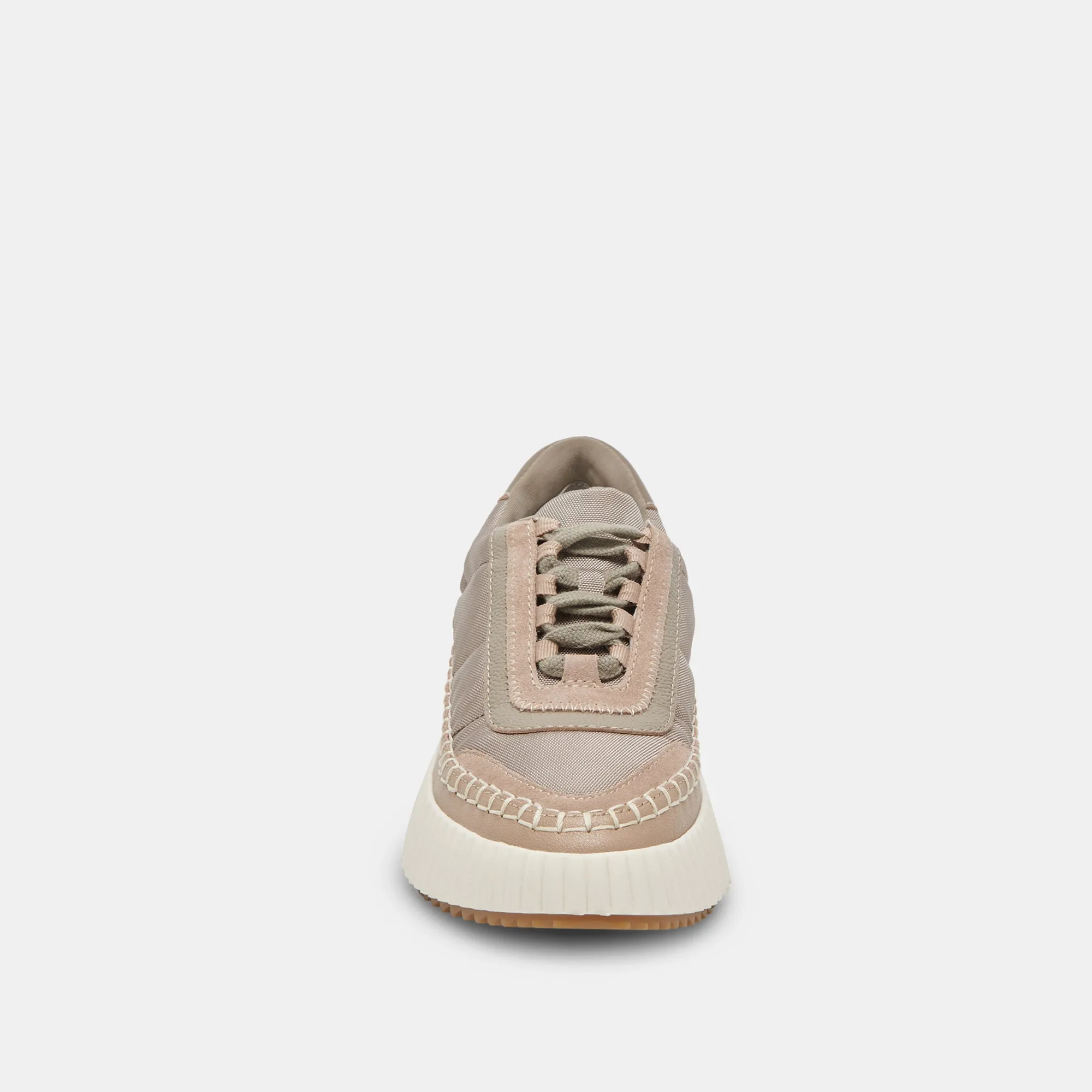 DOLEN BASKETS EN NYLON TAUPE FONCÉ
