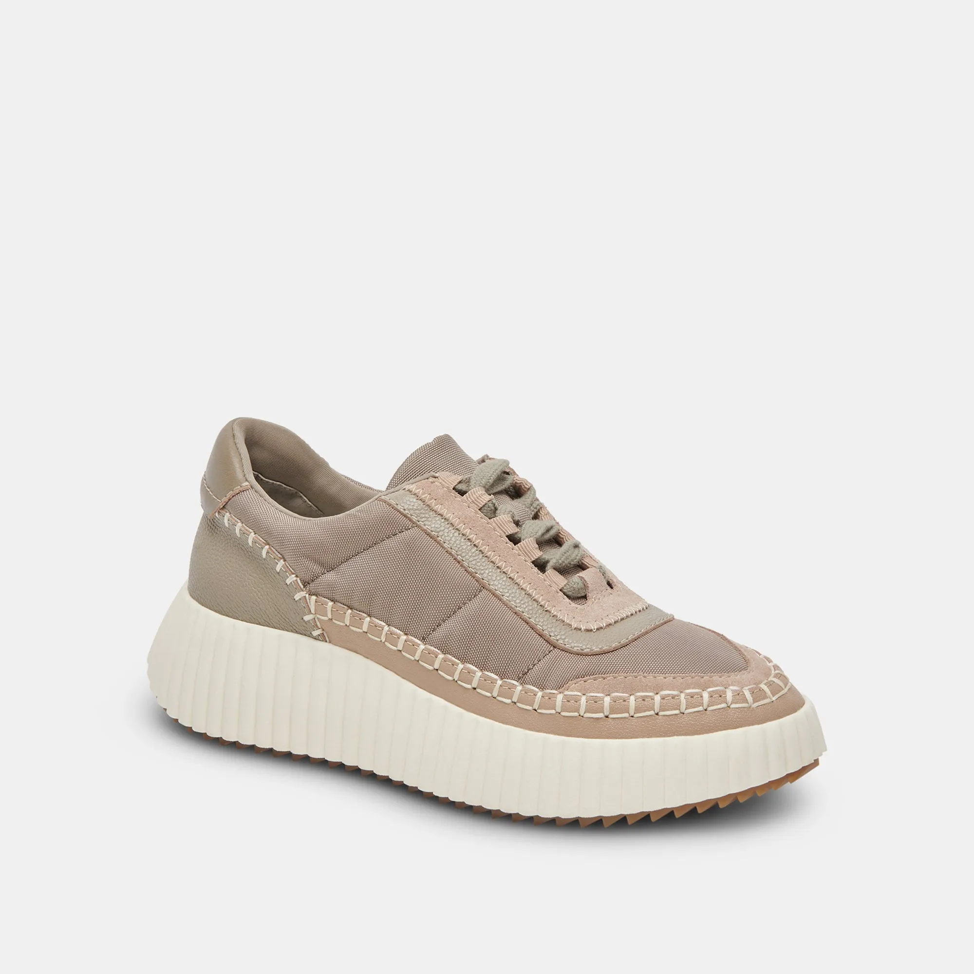 DOLEN BASKETS EN NYLON TAUPE FONCÉ