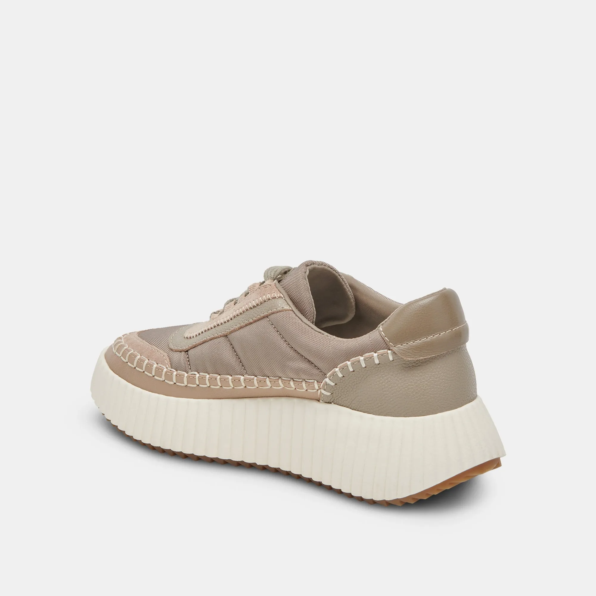 DOLEN BASKETS EN NYLON TAUPE FONCÉ