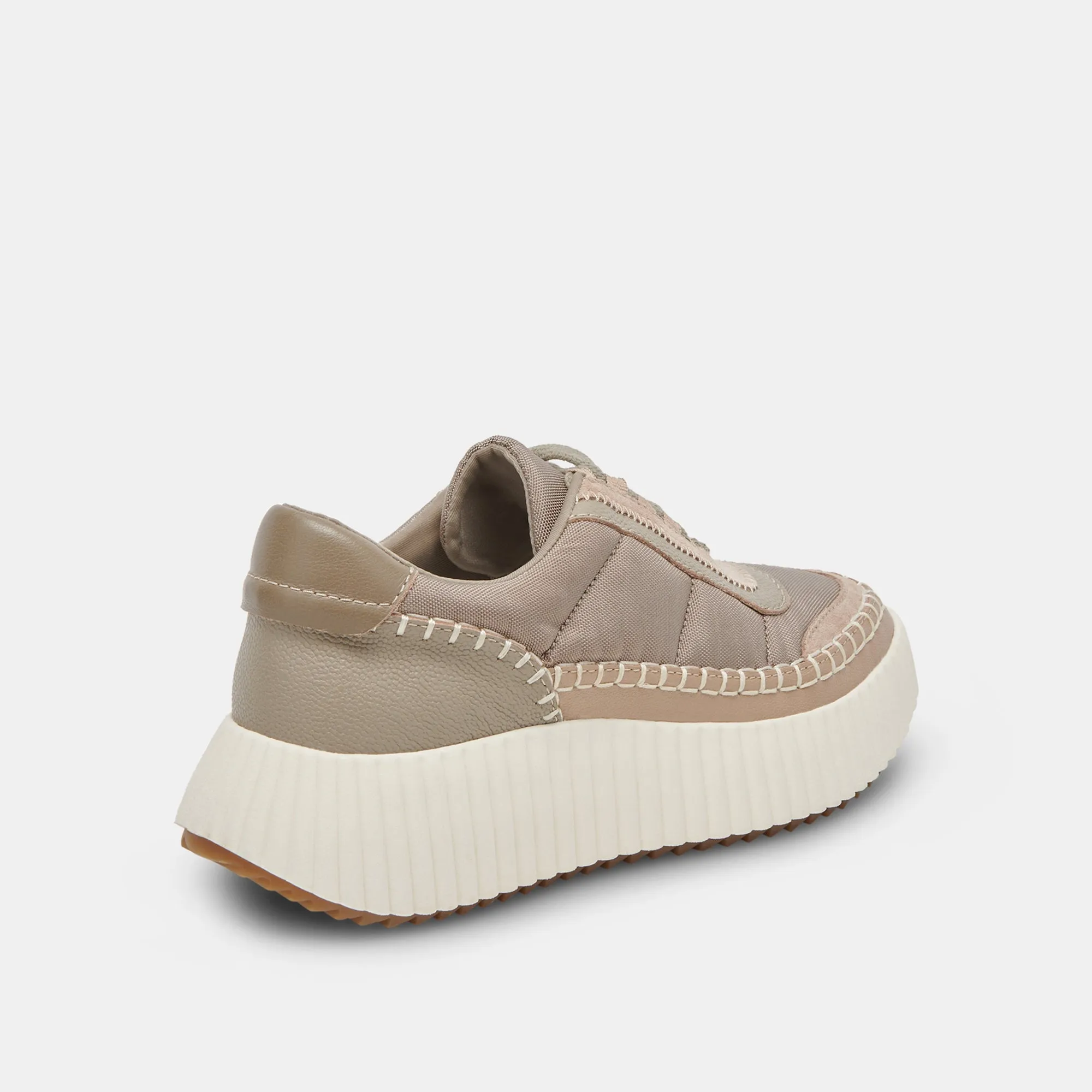 DOLEN BASKETS EN NYLON TAUPE FONCÉ