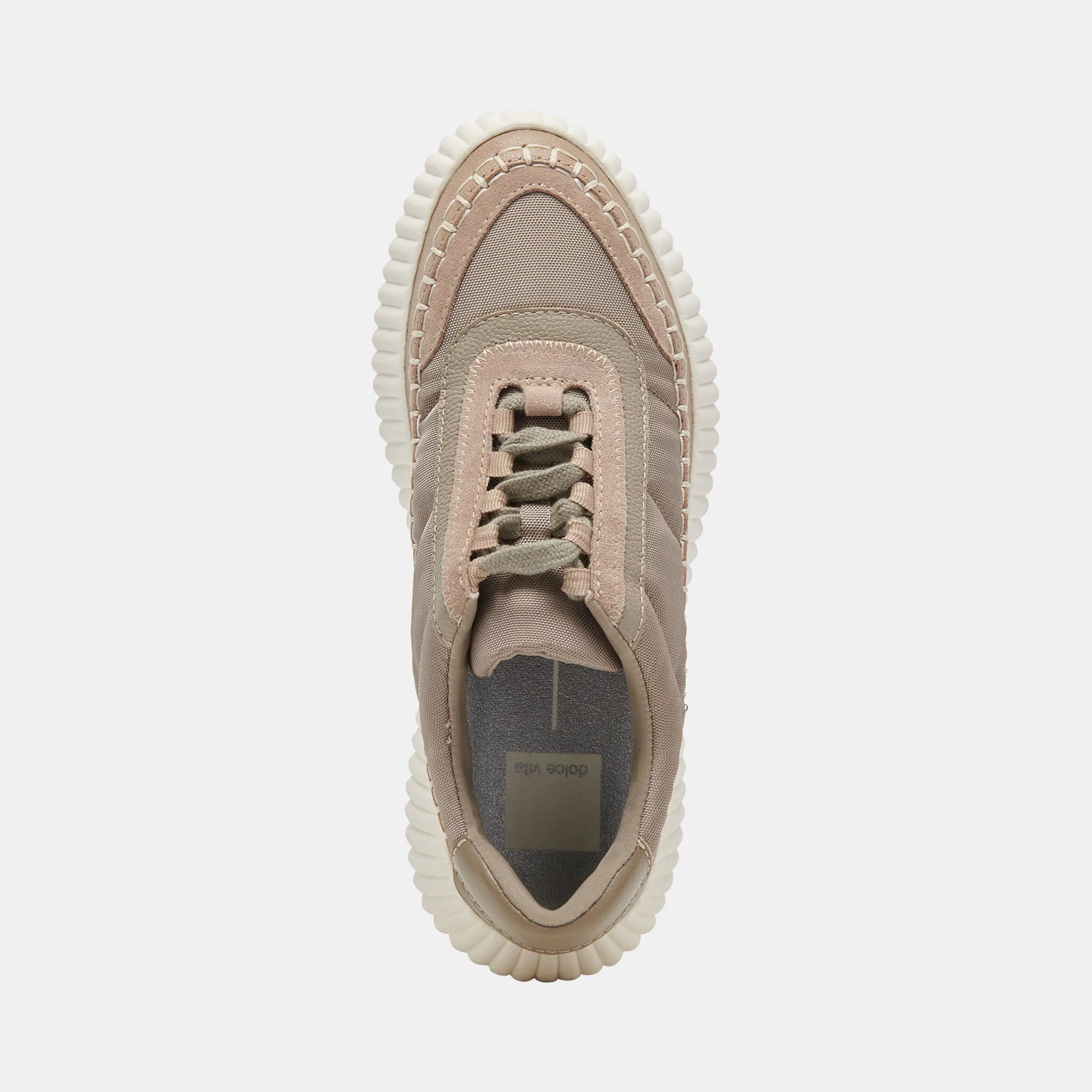 DOLEN BASKETS EN NYLON TAUPE FONCÉ