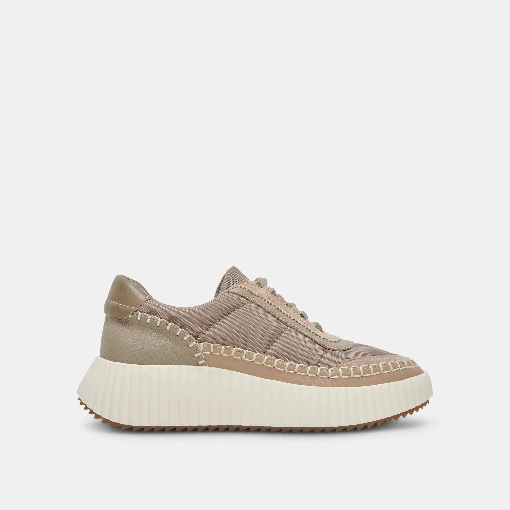 DOLEN BASKETS EN NYLON TAUPE FONCÉ