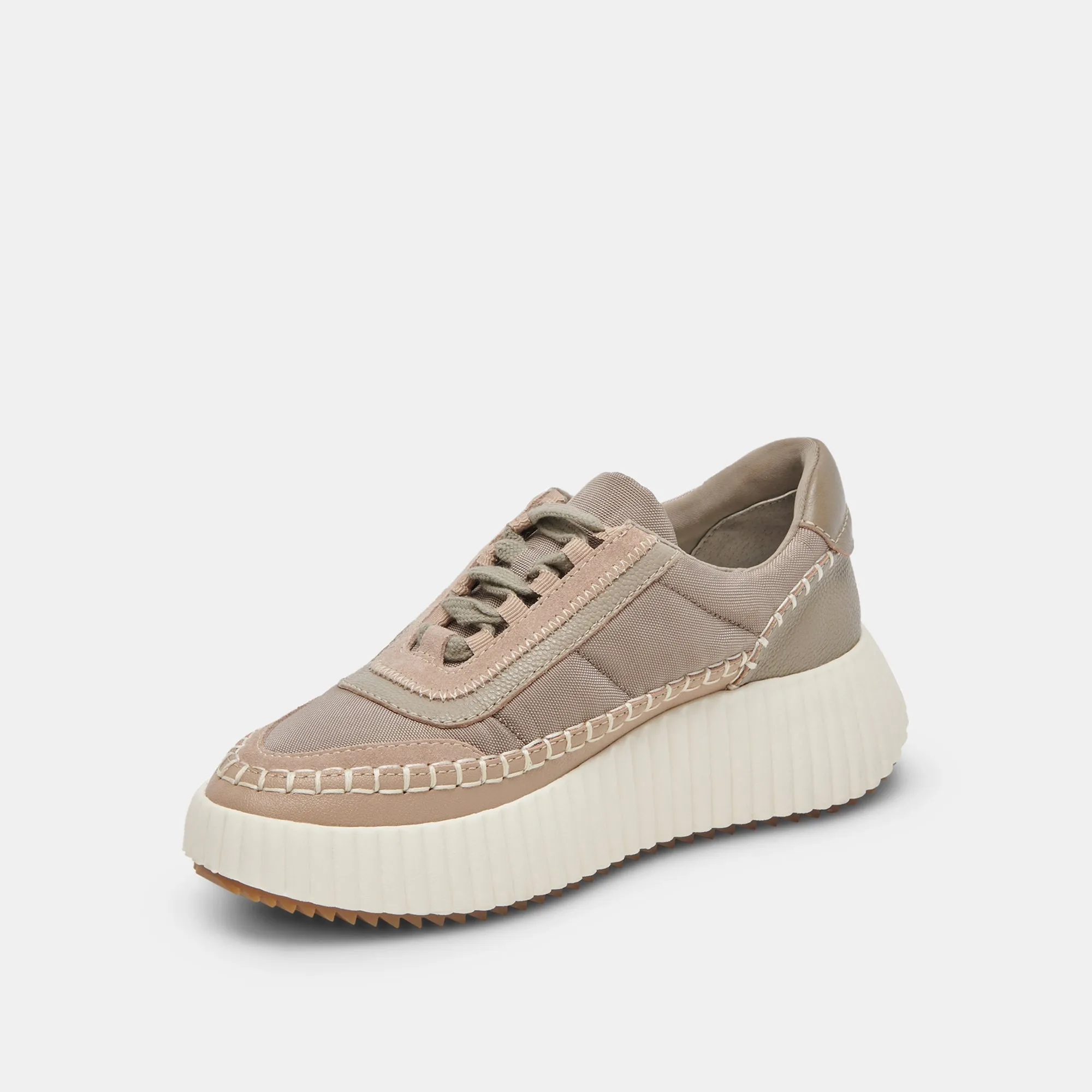 DOLEN BASKETS EN NYLON TAUPE FONCÉ