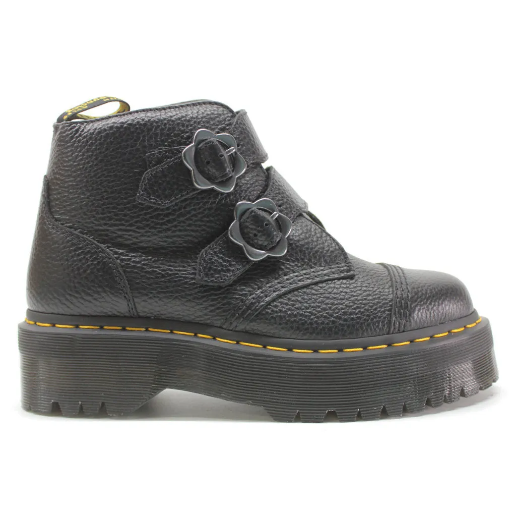 Bottes à plateforme pour femmes Dr. Martens Devon Flower en cuir Nappa brossé