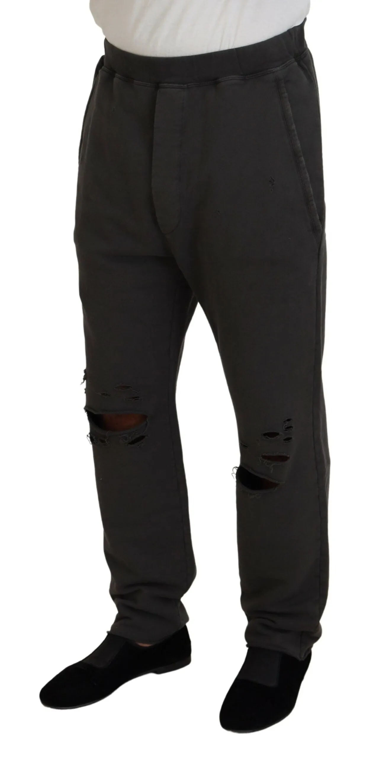 Dsqua2 Pantalon décontracté en coton pour hommes à effet usé