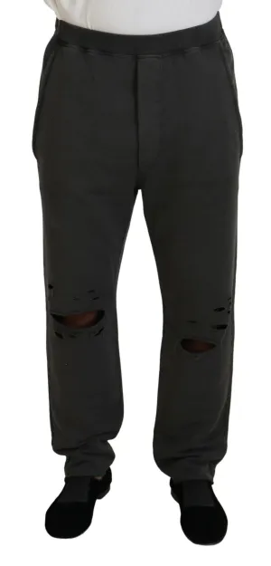 Dsqua2 Pantalon décontracté en coton pour hommes à effet usé