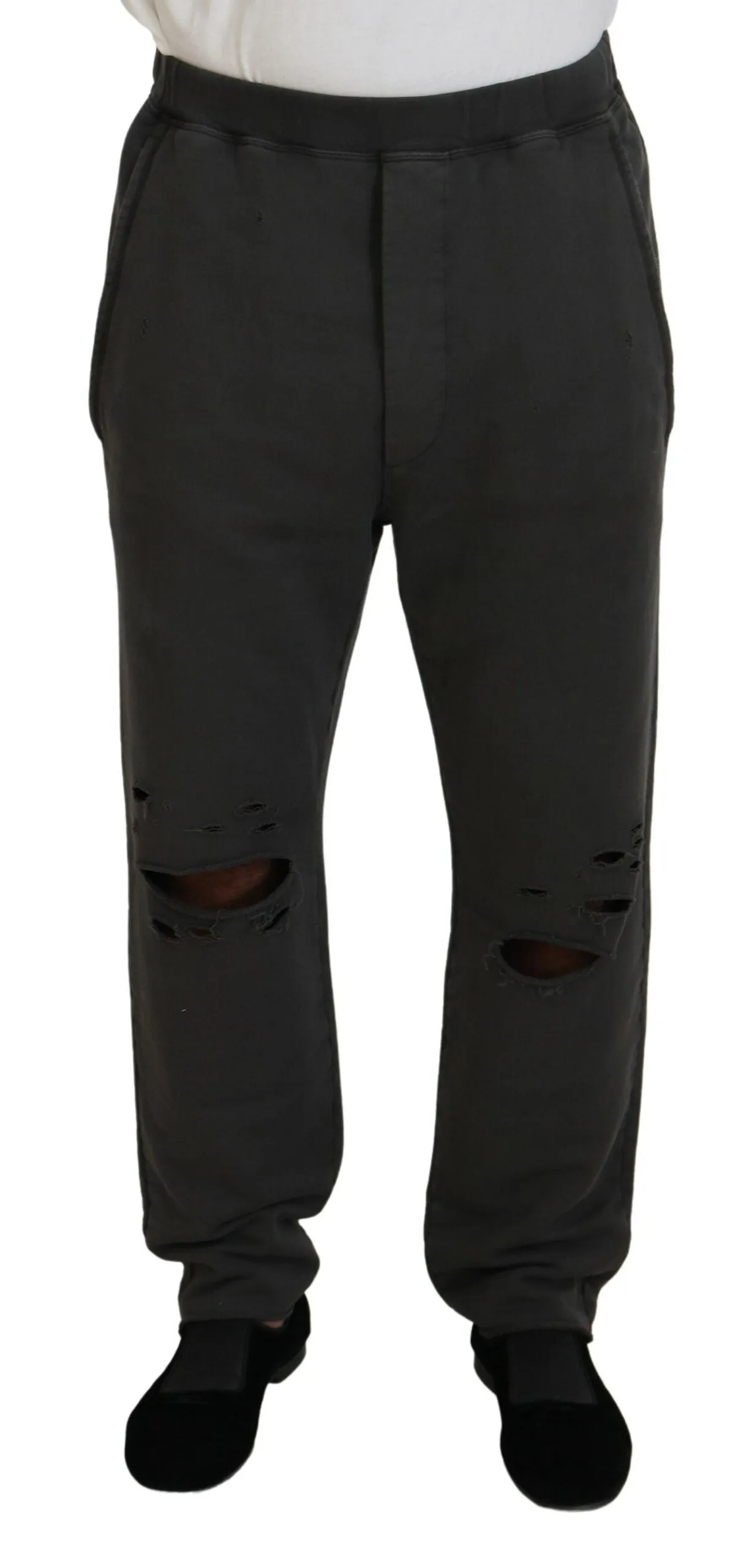 Dsqua2 Pantalon décontracté en coton pour hommes à effet usé