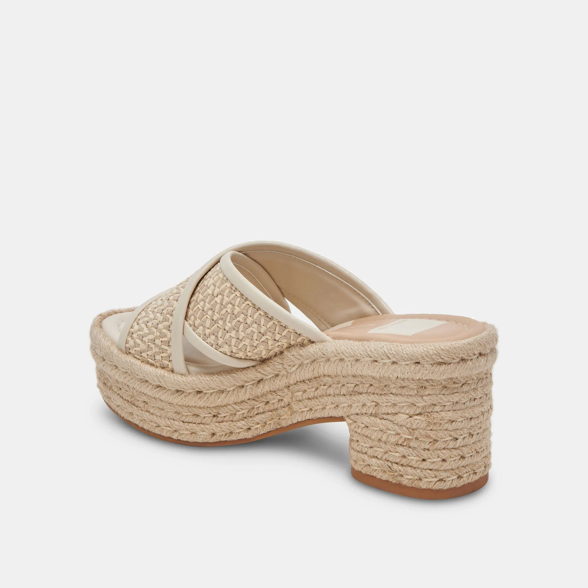 ELDORA TALONS NATUREL RAFFIA BLANC