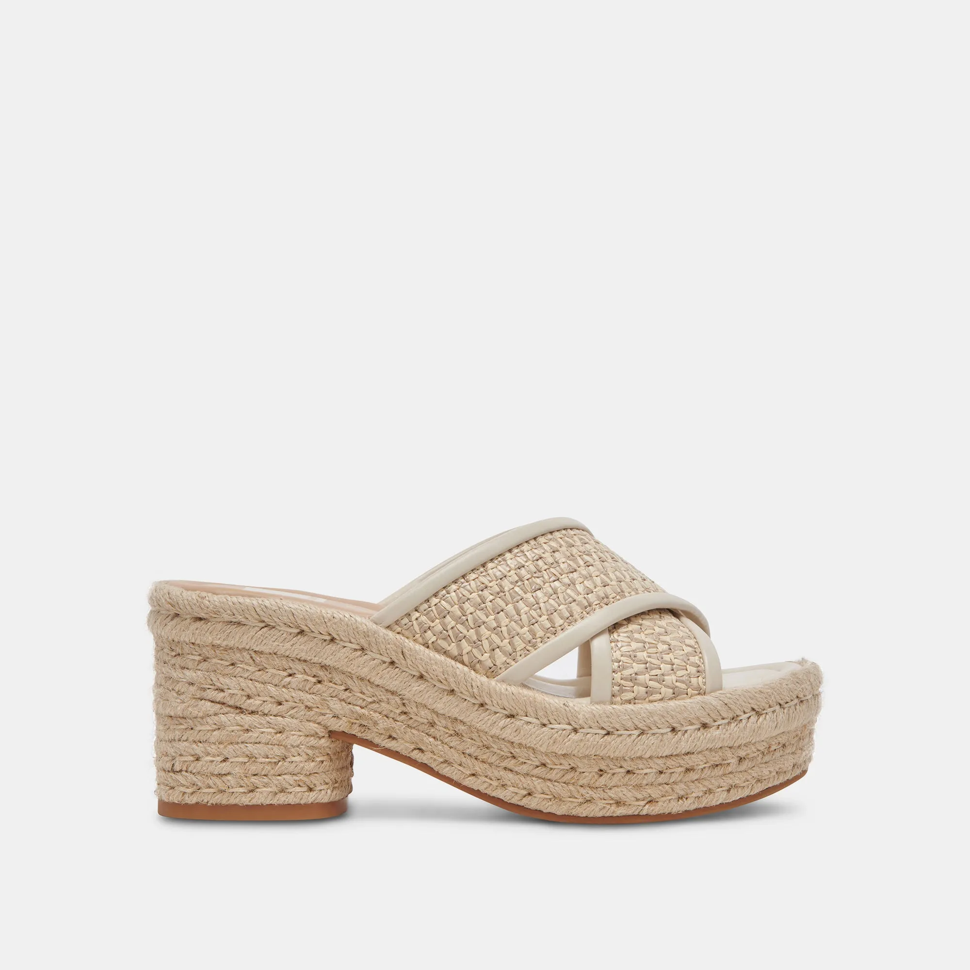 ELDORA TALONS NATUREL RAFFIA BLANC