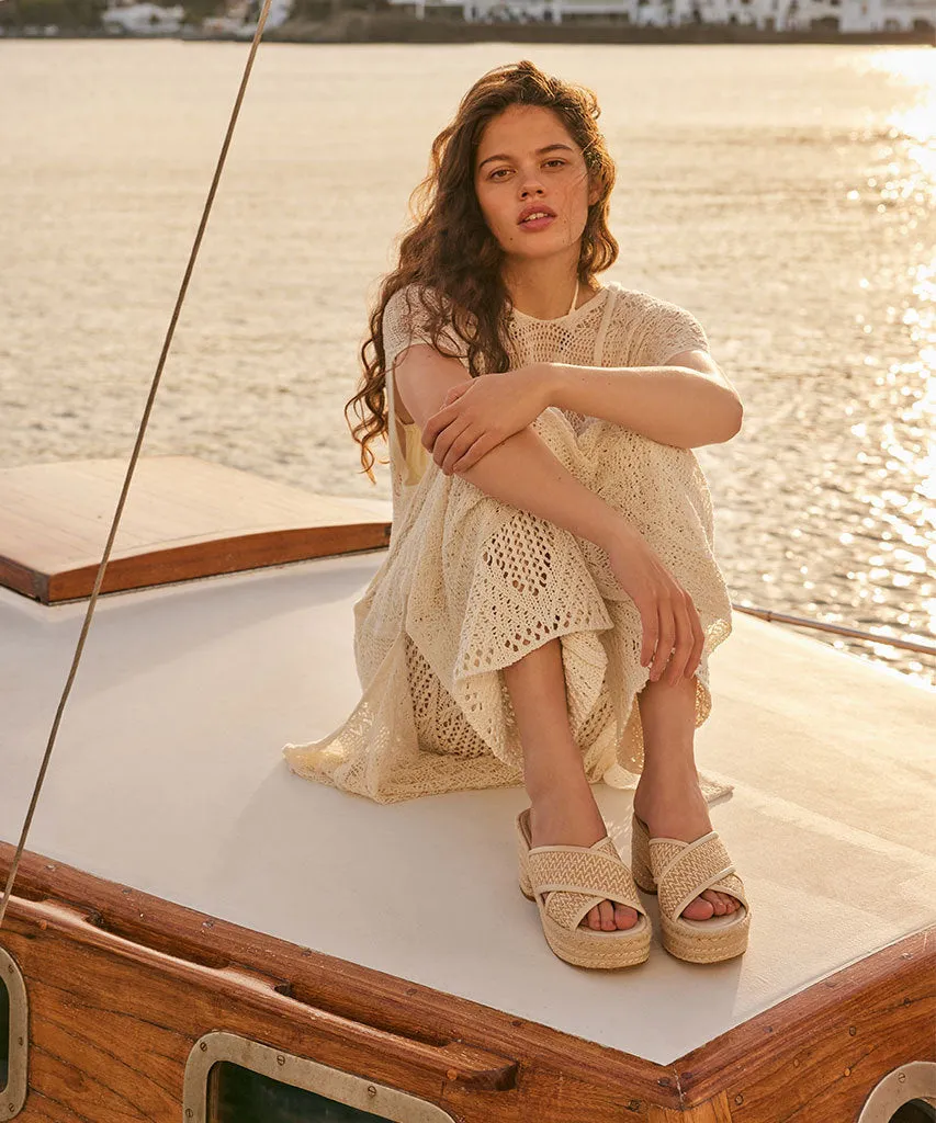 ELDORA TALONS NATUREL RAFFIA BLANC