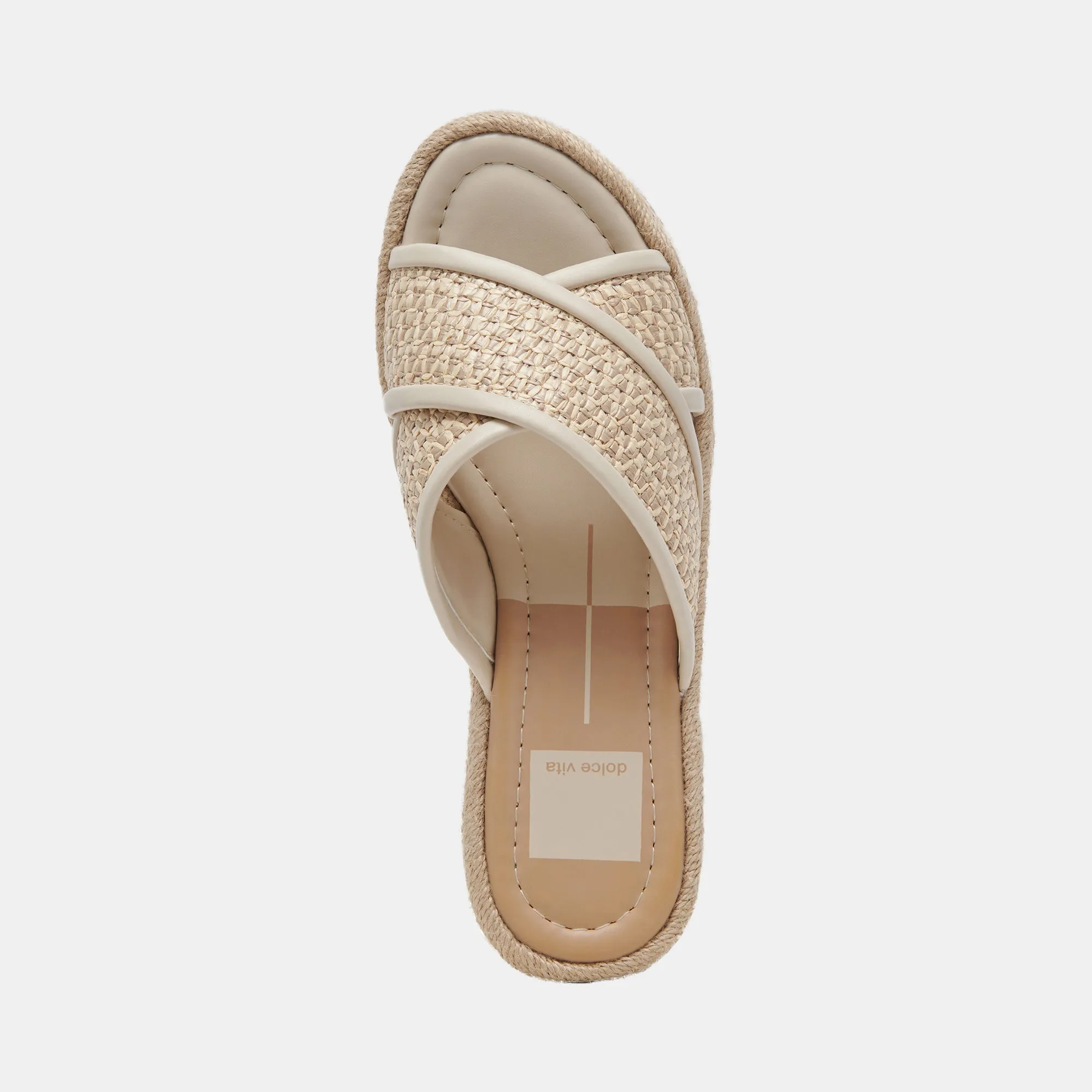 ELDORA TALONS NATUREL RAFFIA BLANC