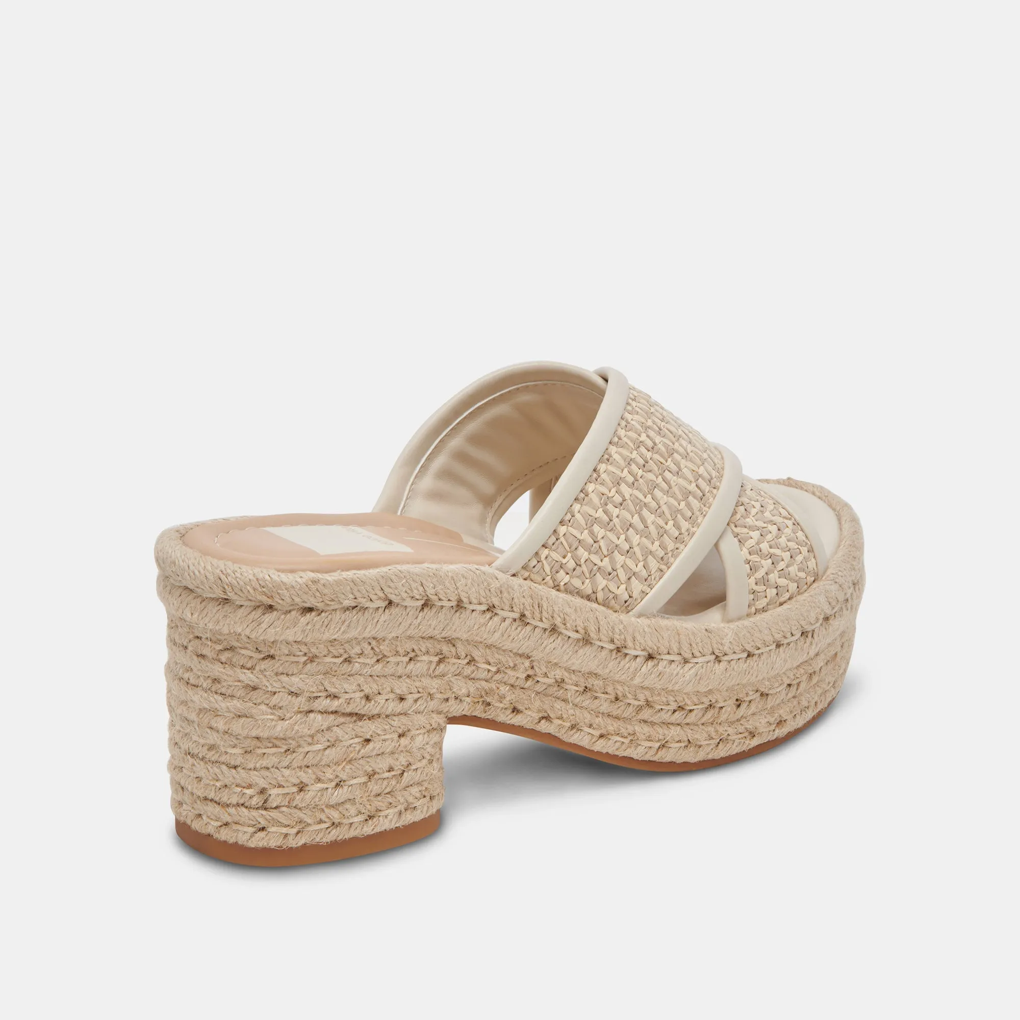 ELDORA TALONS NATUREL RAFFIA BLANC