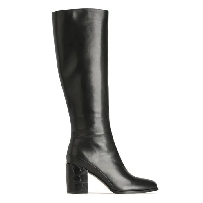 EOS Chaussures en Cachemire Noir Croco_Eos