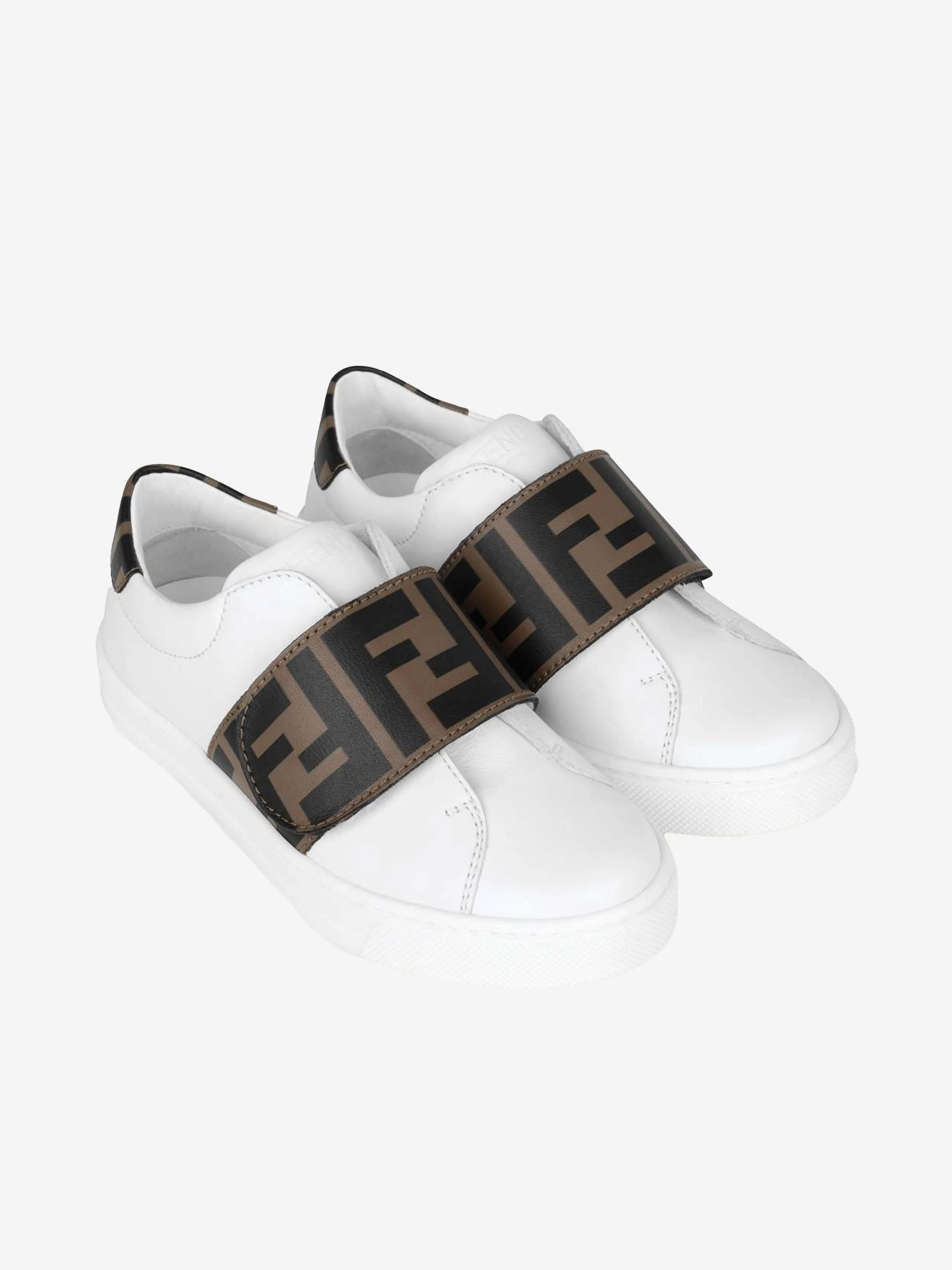 Fendi Fendi Baskets en cuir à logo FF