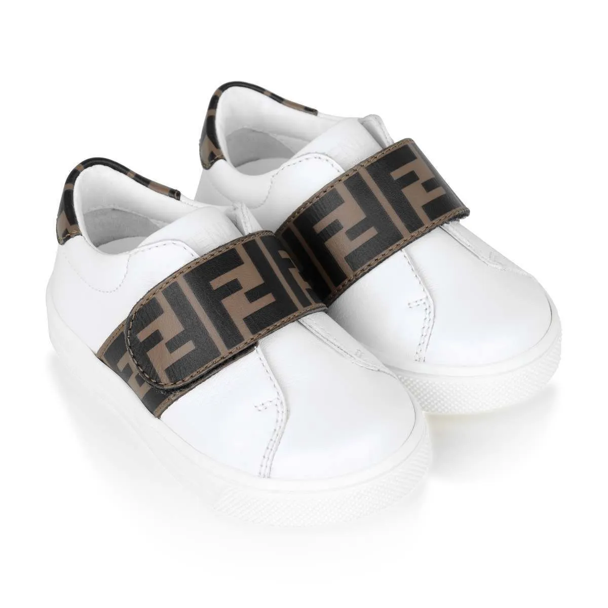 Fendi Fendi Baskets en cuir à logo FF
