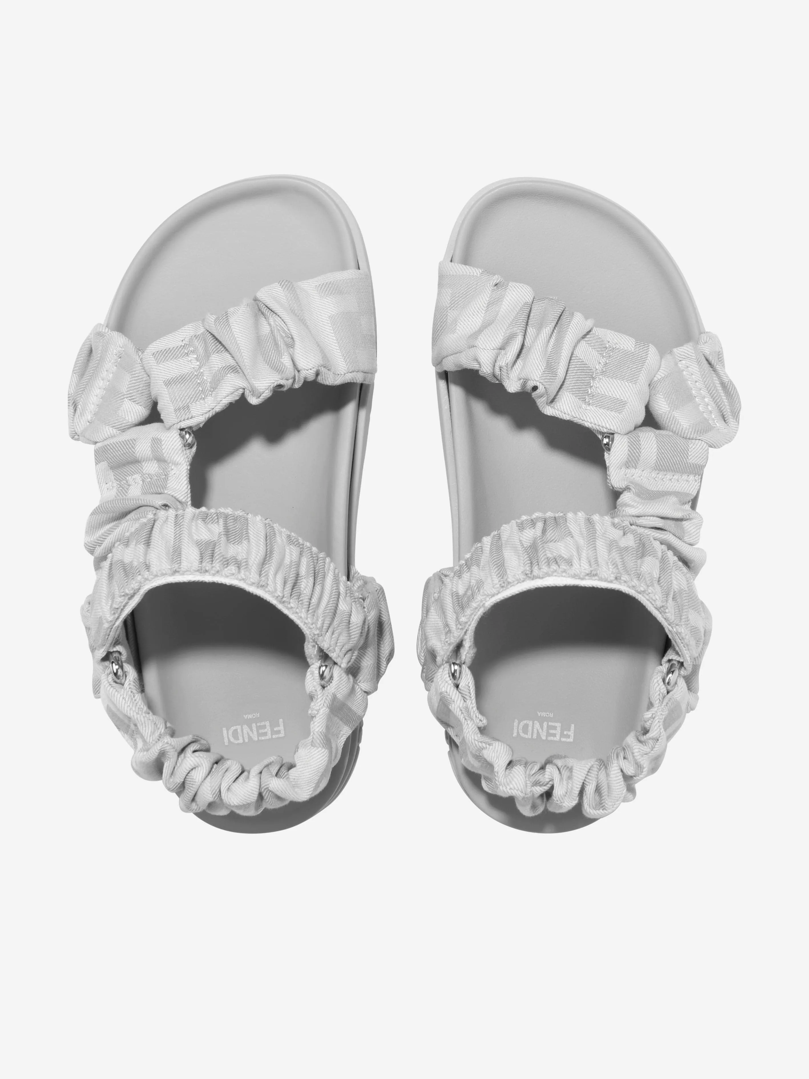 Sandales Fendi Kids à logo FF en gris